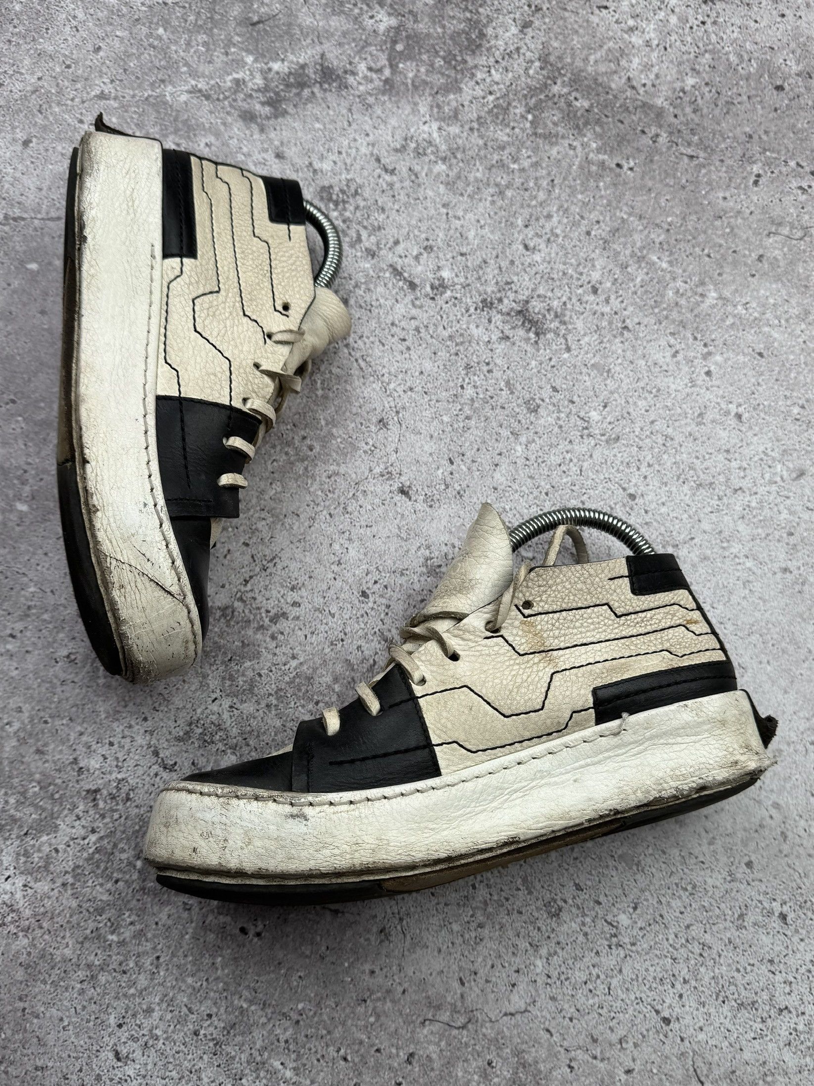 Japanese Brand Artselab Vintage Leather Oversized Boots C630(V351) Size US 9 / IT 39 - 4 Thumbnail