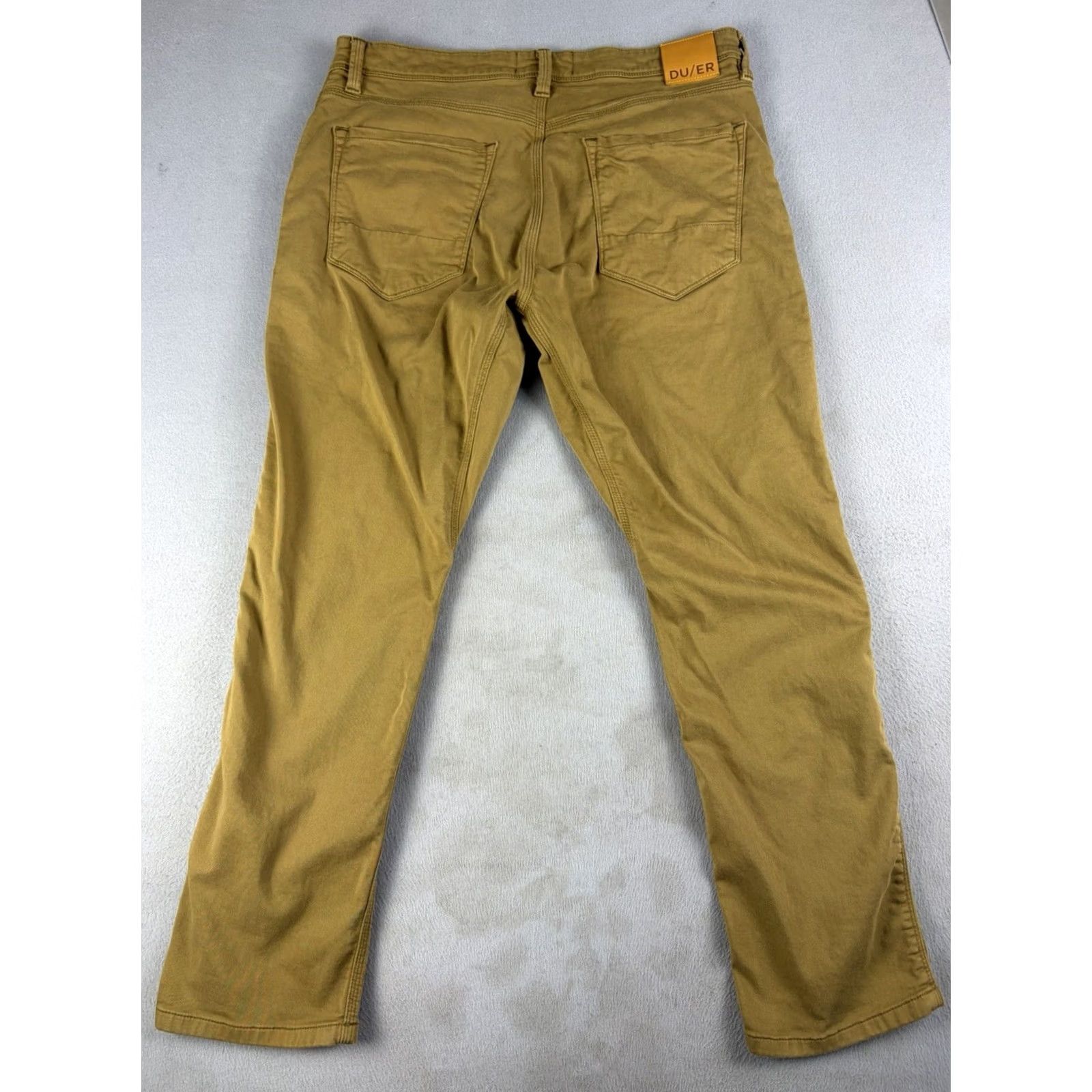 DUER Duer Pants Mens 36x28 Brown Relaxed Taper Anti-Bact Chino Lyocell Tapered Button Inseam 28in Size US 36 / EU 52 - 4 Thumbnail