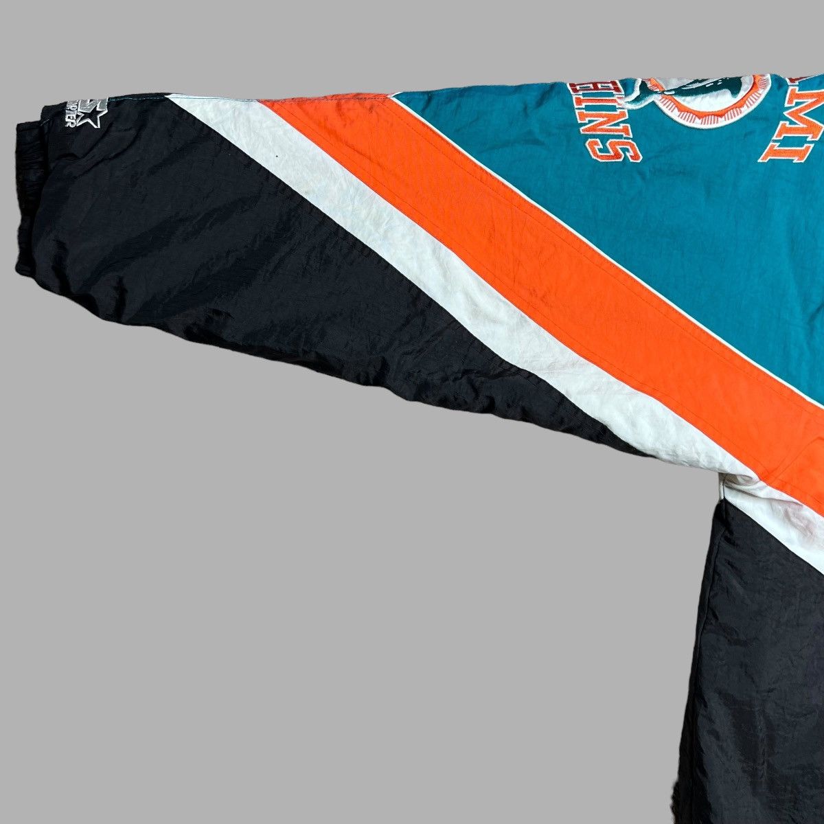 NFL × Starter × Vintage Vtg 1990s NFL Miami Dolphins Zip Up Starter Puffer Jacket Size US XL / EU 56 / 4 - 13 Thumbnail