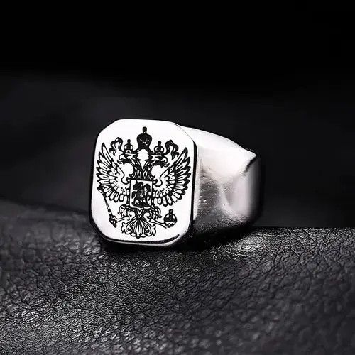 Ring Of Fire Seul Double Headed Eagle Russian National Emblem Men Rings Size ONE SIZE - 2 Thumbnail