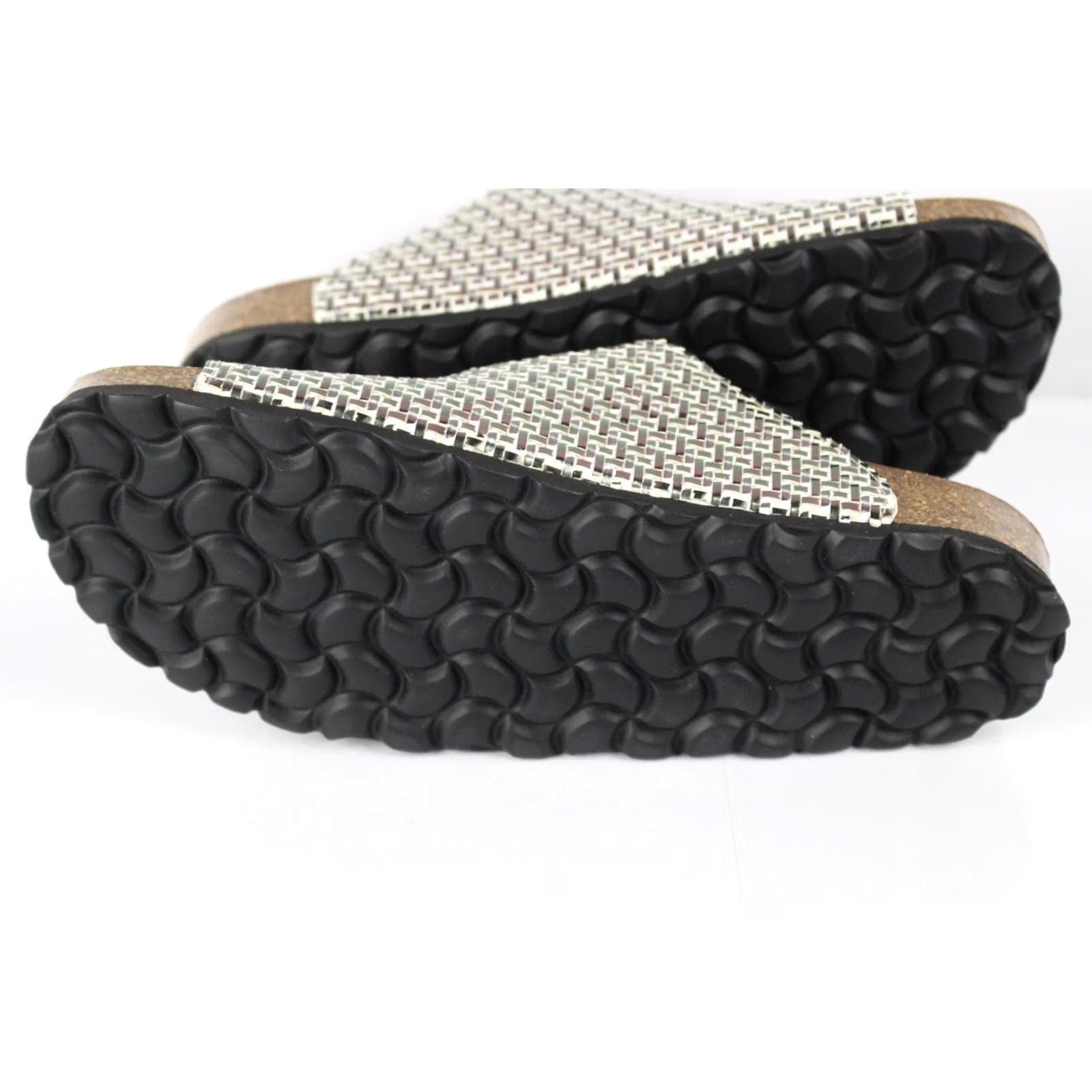 Vintage Verbenas Women's Right Slide Sandals Size US 9 / EU 40 Gray Plomo Braided Metal Check Buckle Sandal Size US 9 / IT 39 - 4 Thumbnail