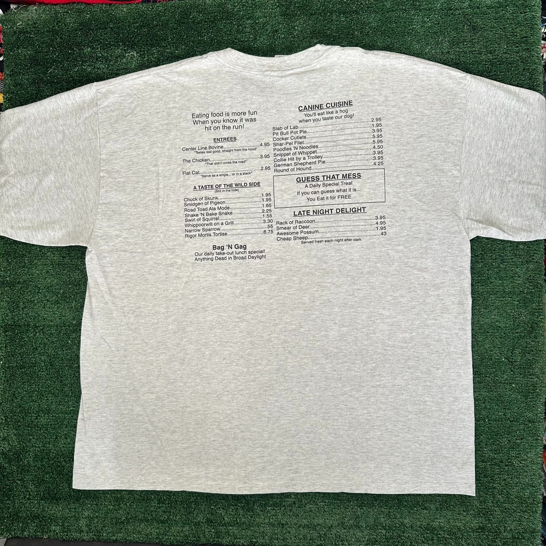 Vintage Vintage 90s Road Kill Cafe T-Shirt Grunge Boxy Gray XXL Humo Size US XXL / EU 58 / 5 - 4 Thumbnail