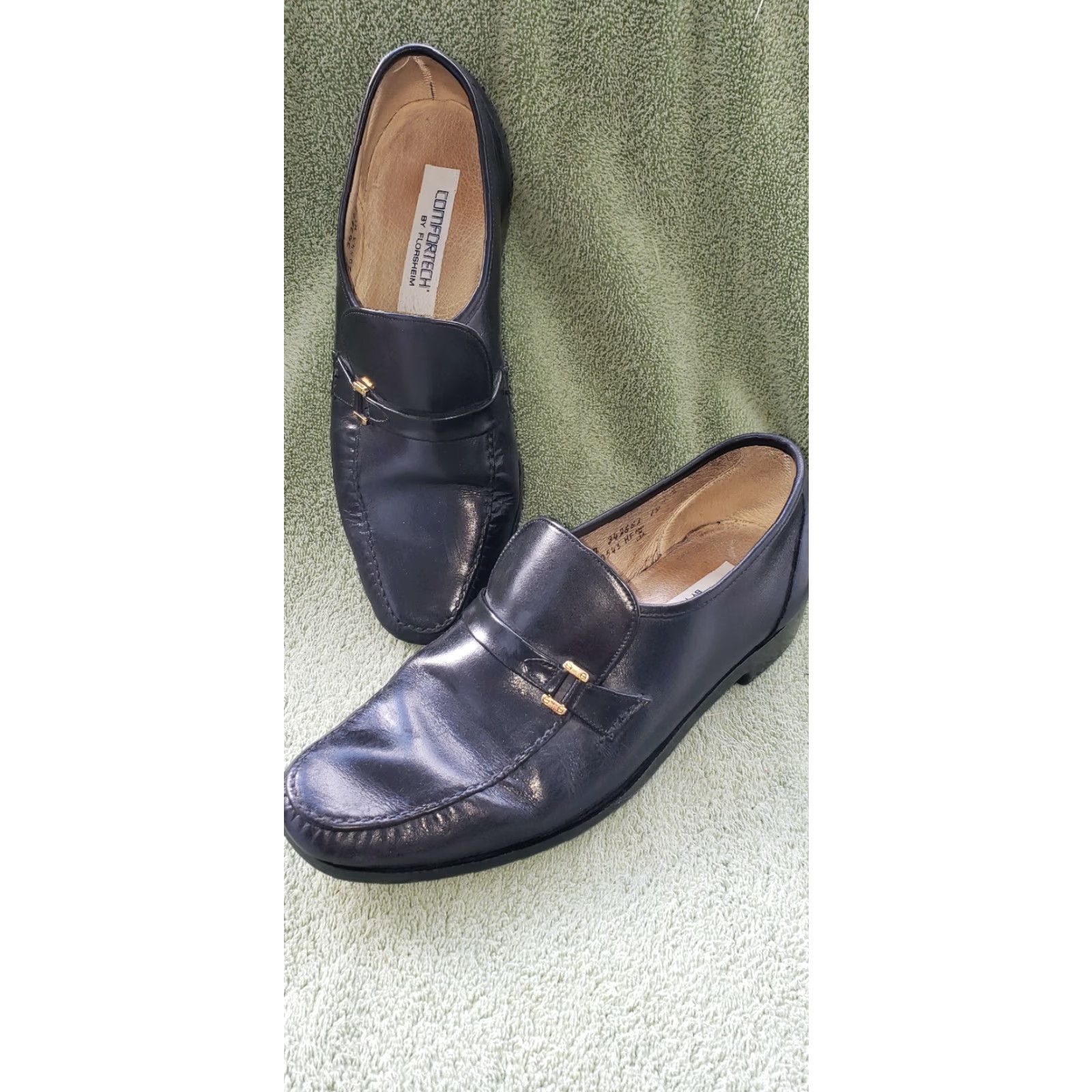 Florsheim Florsheim Comfortech Loafers Size 9.5D Black Gold Buckle Mod. 342661 Men Dress Leather Casual Shoes Size US 10 / EU 43 - 2 Thumbnail