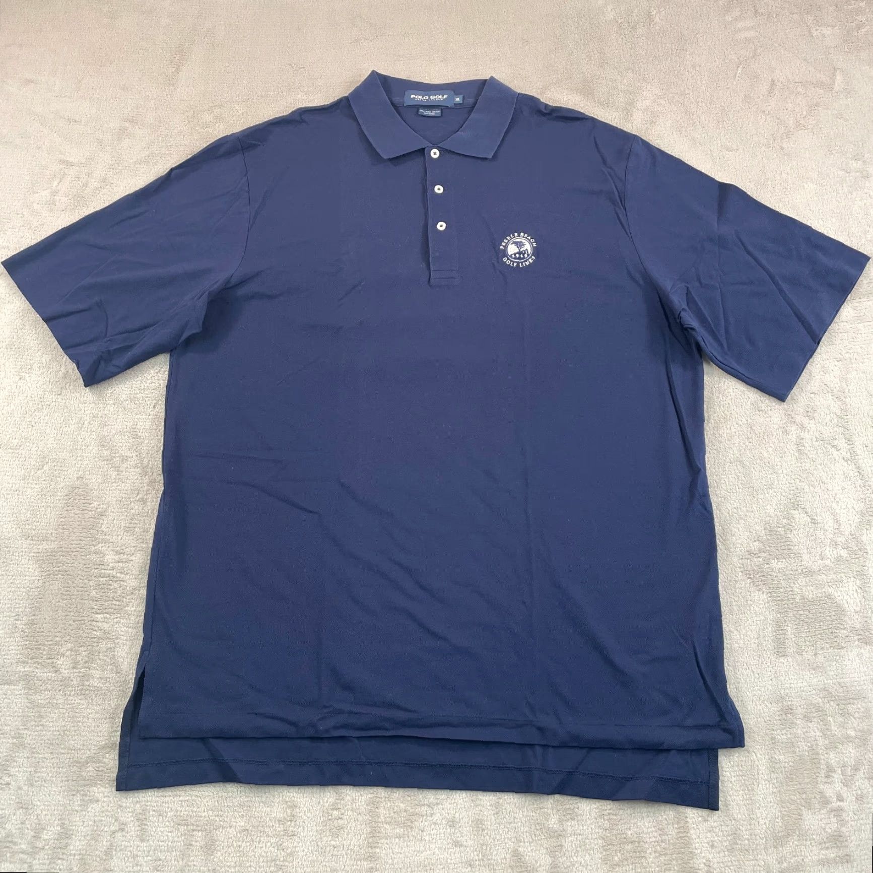 Vintage Vintage Polo Golf Shirt Men XL Navy Pebble Bech Golf Links Pony SS Size US XL / EU 56 / 4 - 3 Thumbnail