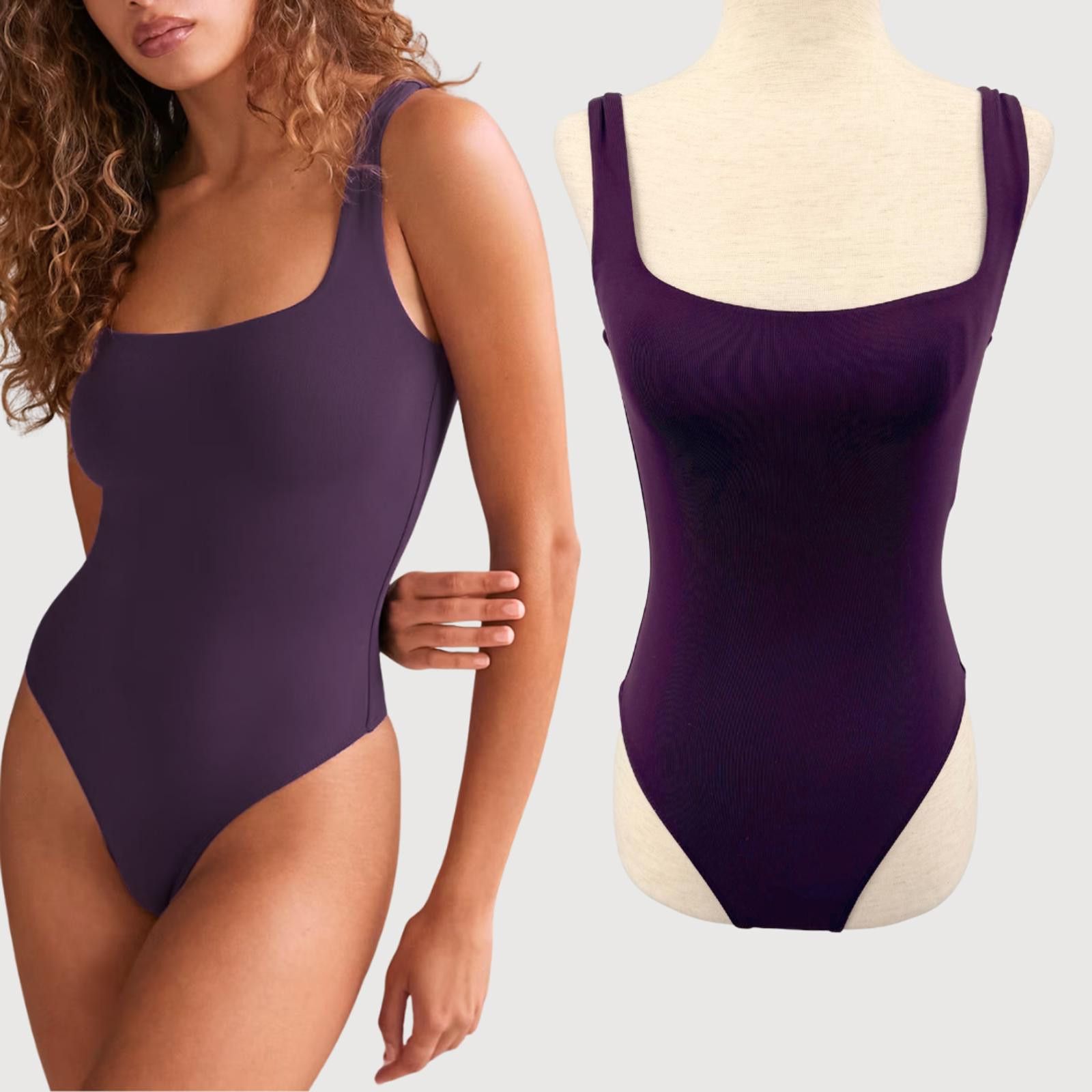 Other Aritzia Babaton Contour Square Neck Bodysuit Eggplant XS Size ONE SIZE - 1 Thumbnail