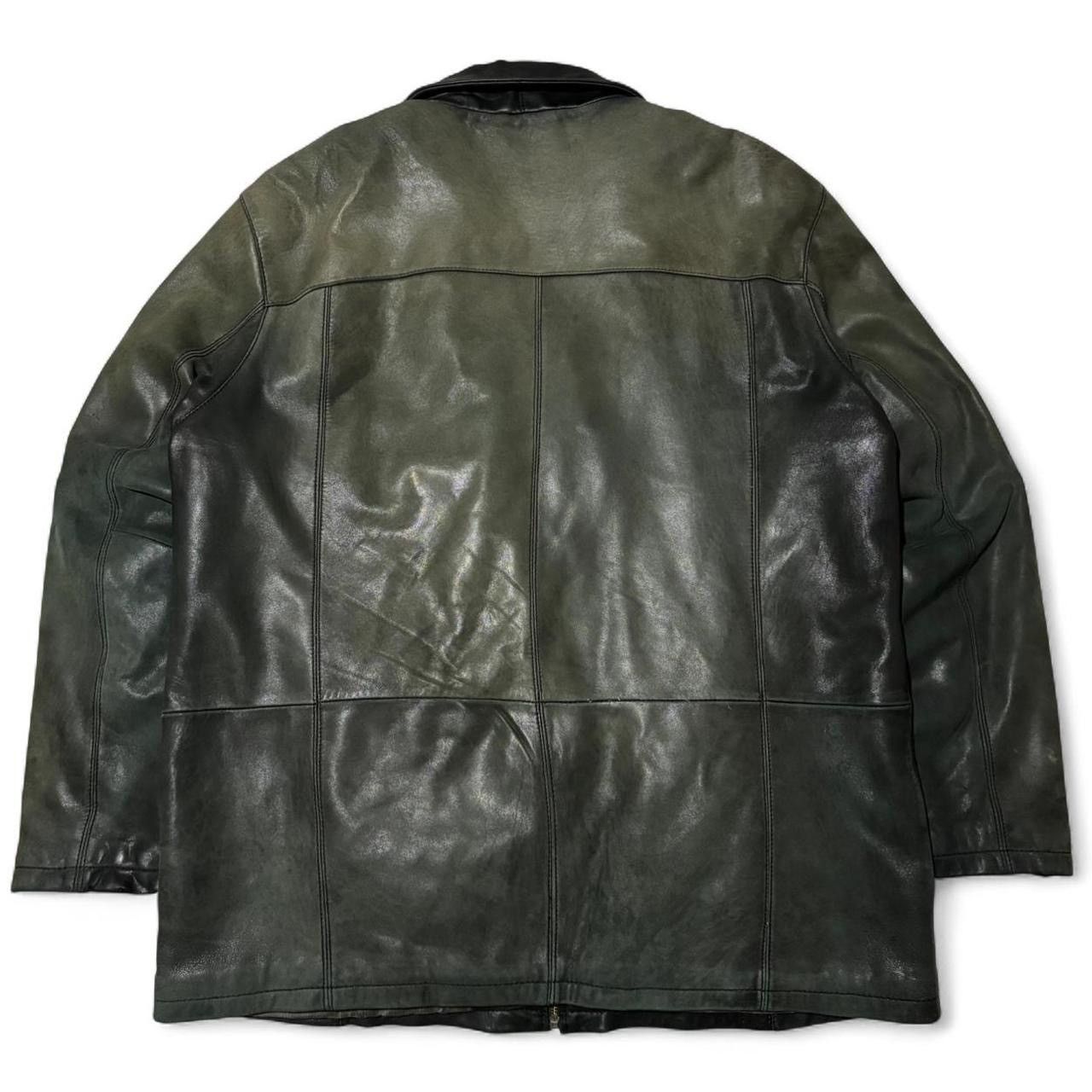 Danier Vintage 90s Danier Faded Green 100% Leather Zip-Up Jacket XL Size US XL / EU 56 / 4 - 11 Thumbnail