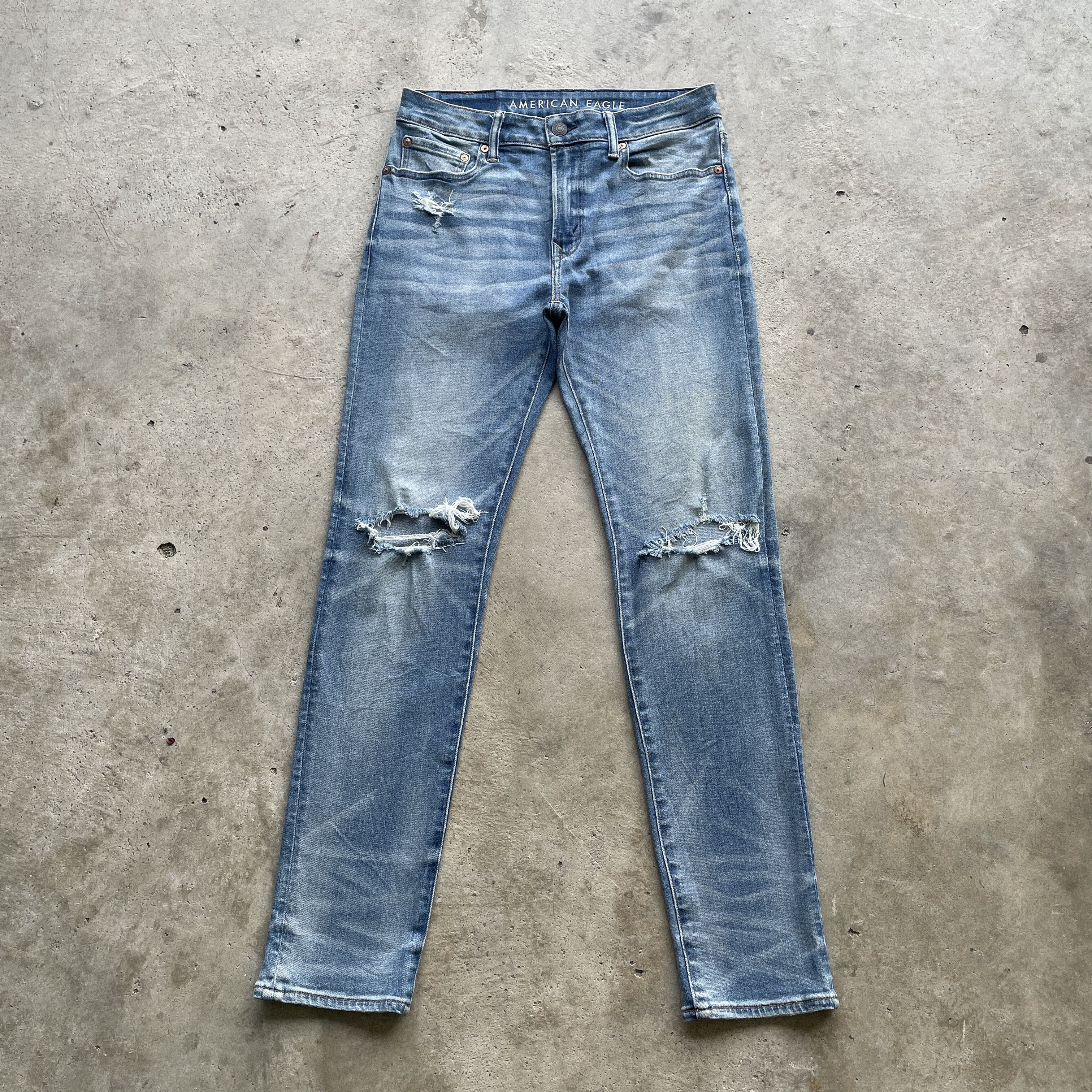 American Eagle Outfitters VINTAGE AMERICAN EAGLE DENIM DISTRESSED RIPPED PANTS JEANS Size US 31 - 2 Thumbnail