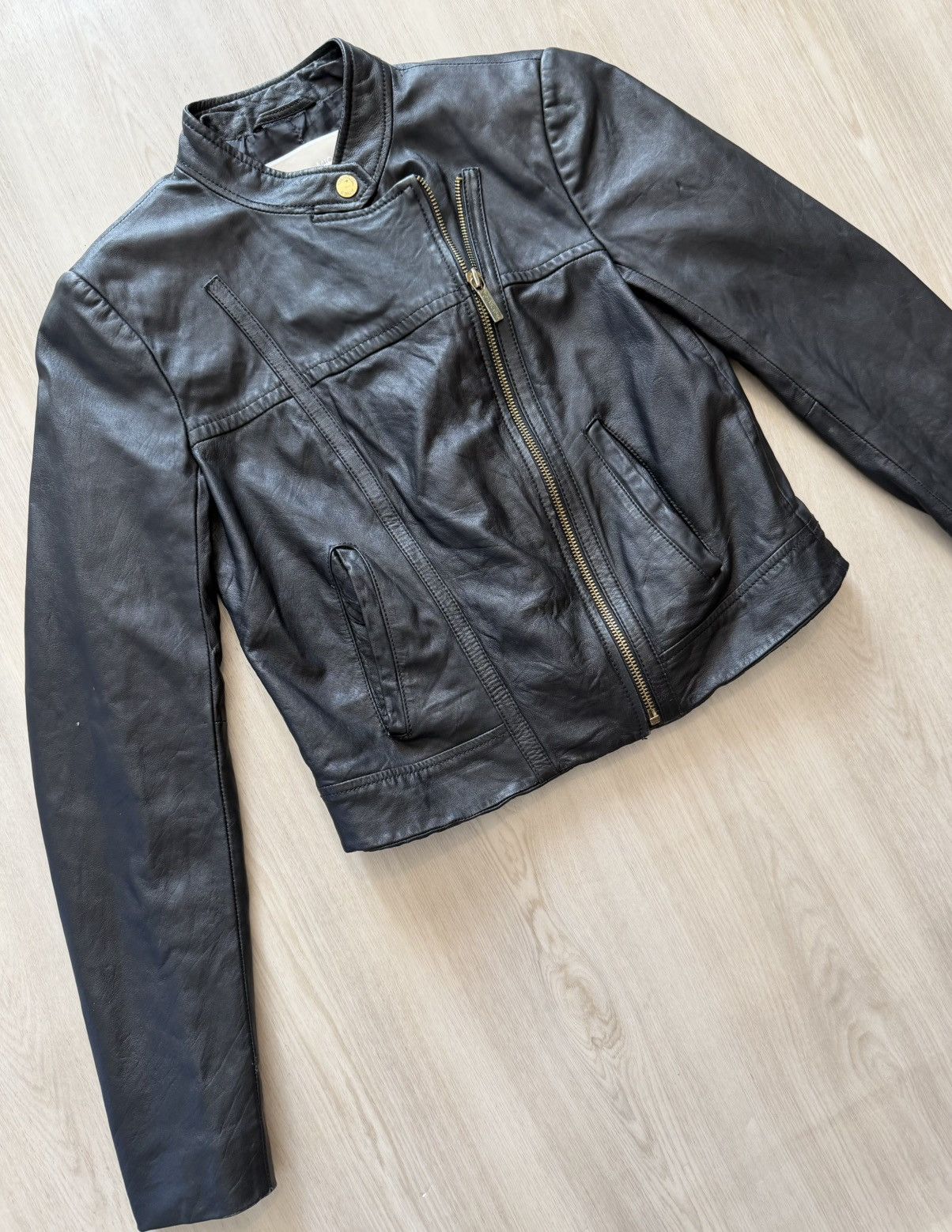 Michael Kors Michael Kors Lambskin Leather Moto Cafe Racer Jacket Sz XS Size XS / US 0-2 / IT 36-38 - 3 Thumbnail