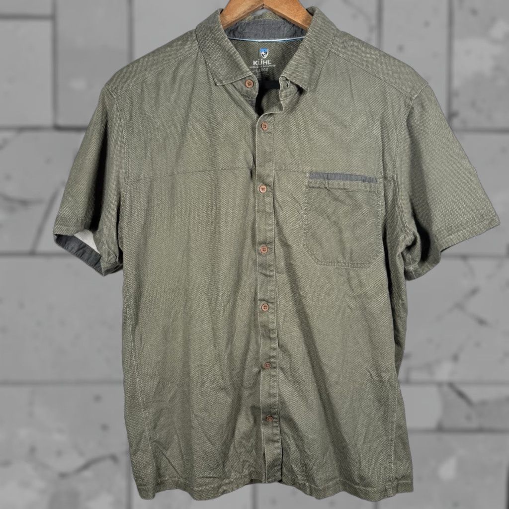 Vintage Kuhl Shirt Mens L Green Short Sleeve Button-Down Casual Shirt Size US L / EU 52-54 / 3 - 1 Thumbnail