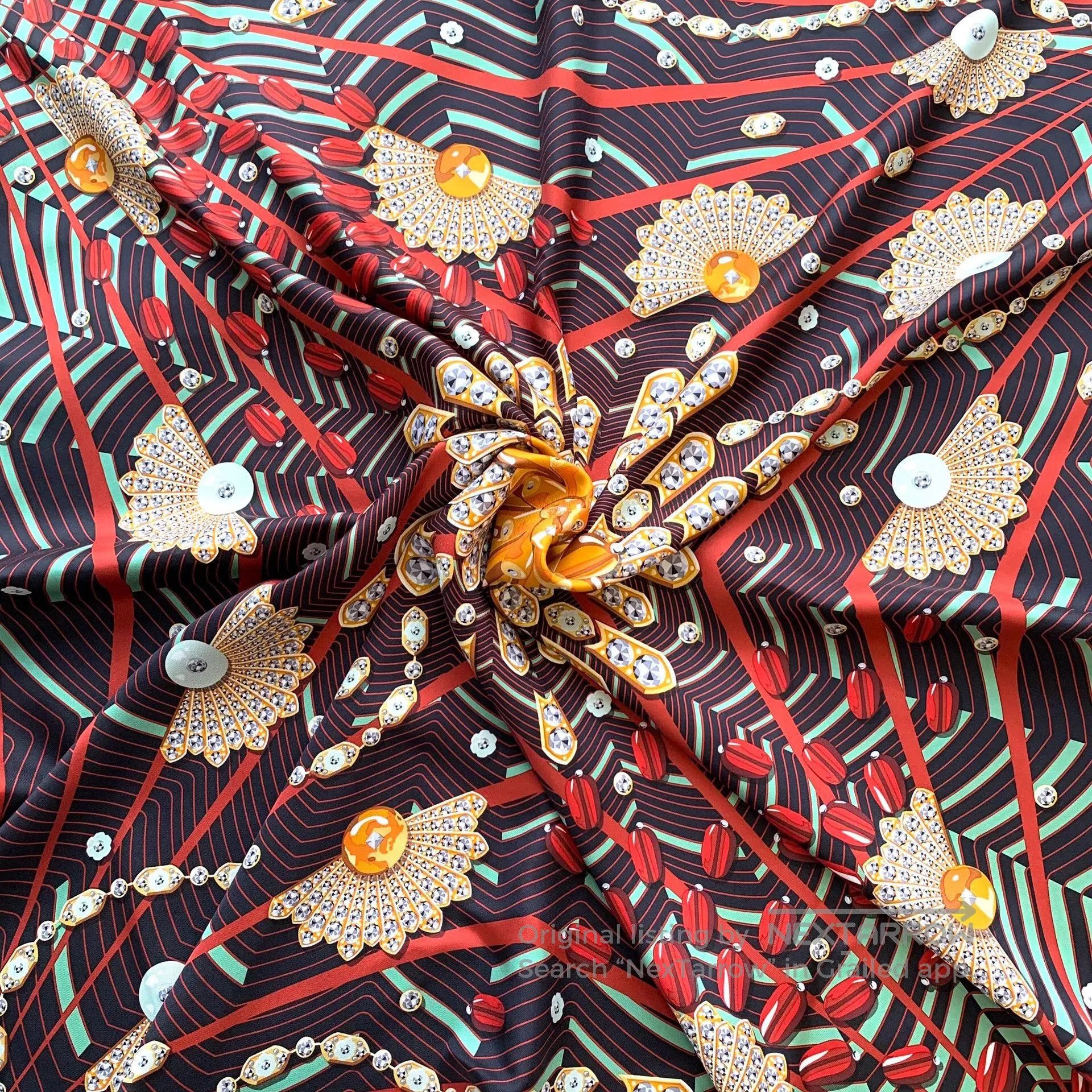 Cartier Cartier Multi-Color Rhinestone Silk Scarf. Size ONE SIZE - 8 Thumbnail