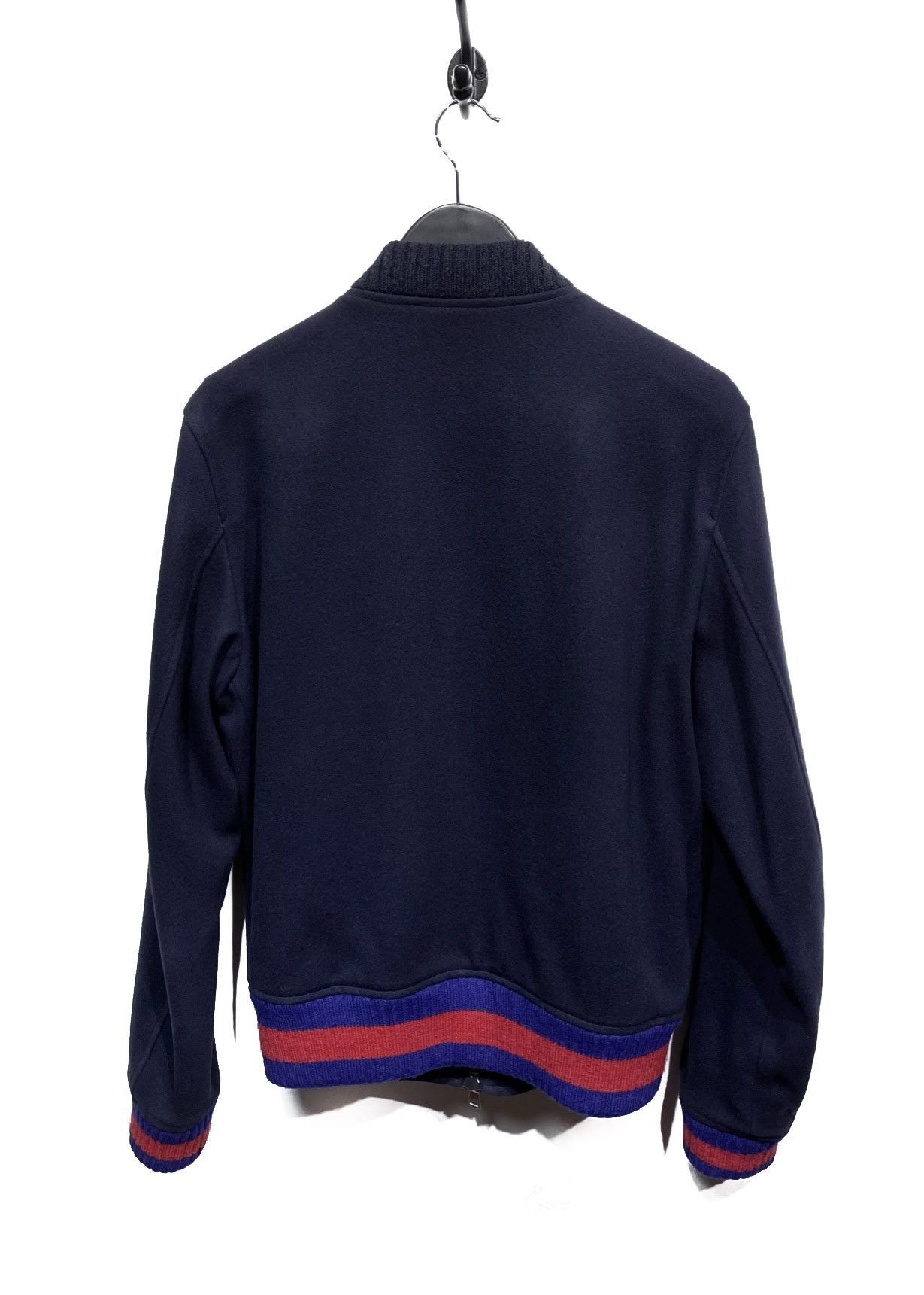 Gucci Gucci Navy Blue Bee Embroidered Wool Bomber Jacket Size US M / EU 48-50 / 2 - 5 Thumbnail