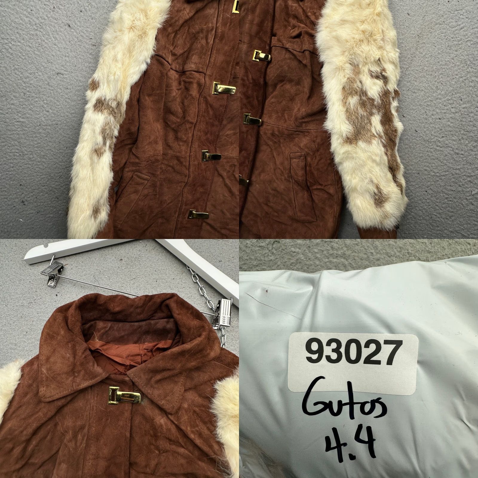 Vintage VINTAGE 70s Gutos Suede Leather Real Fur Coat Women S Brown West Germany Buckle Coat Size S / US 4 / IT 40 - 10 Thumbnail