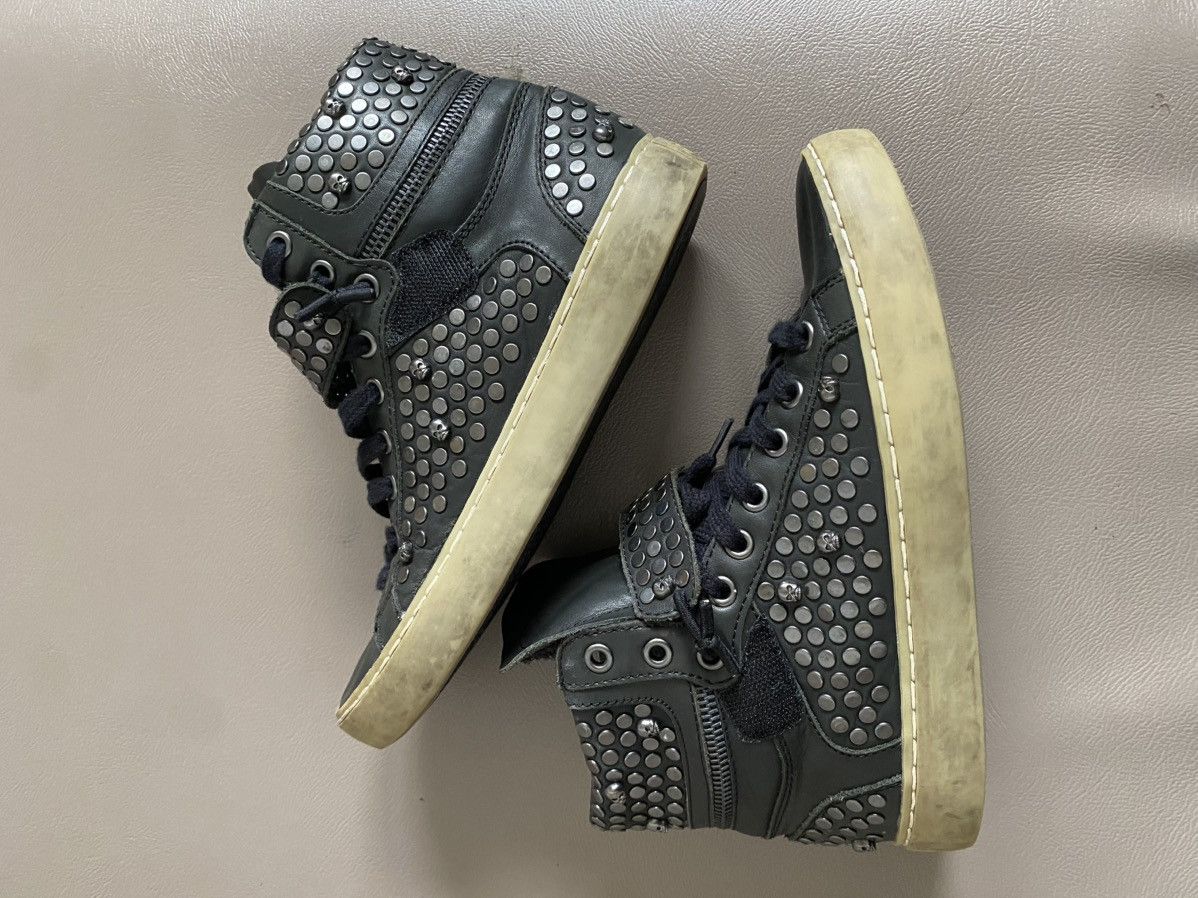 If Six Was Nine Ash studded skull leather high top sneakers Size US 7 / IT 37 - 8 Thumbnail