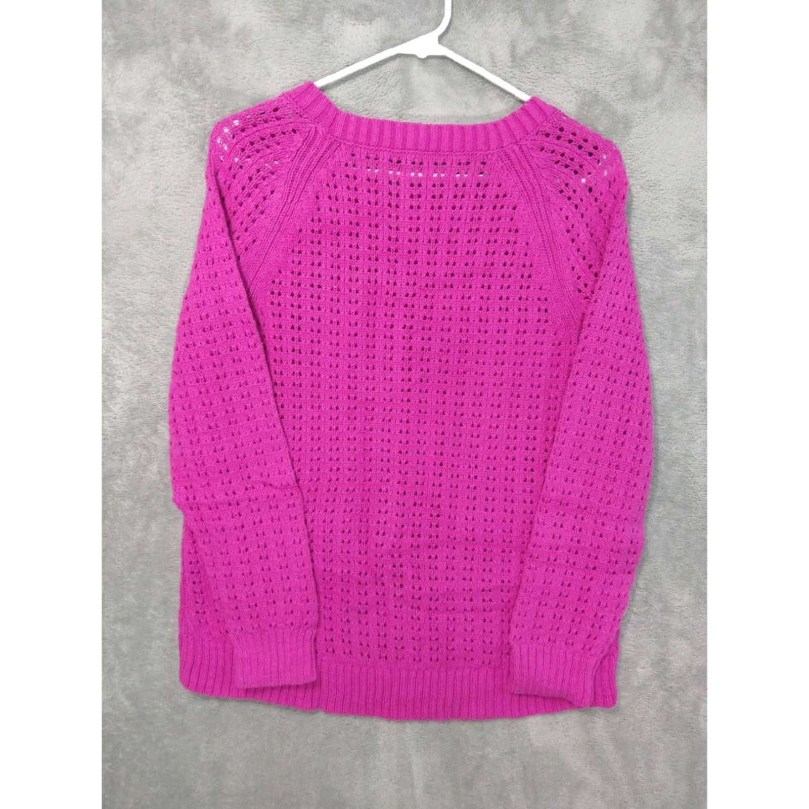 Talbots Talbots Womens Medium Pink Pullover Beachy Coastal Crochet Barbie Sweater Size M / US 6-8 / IT 42-44 - 2 Thumbnail