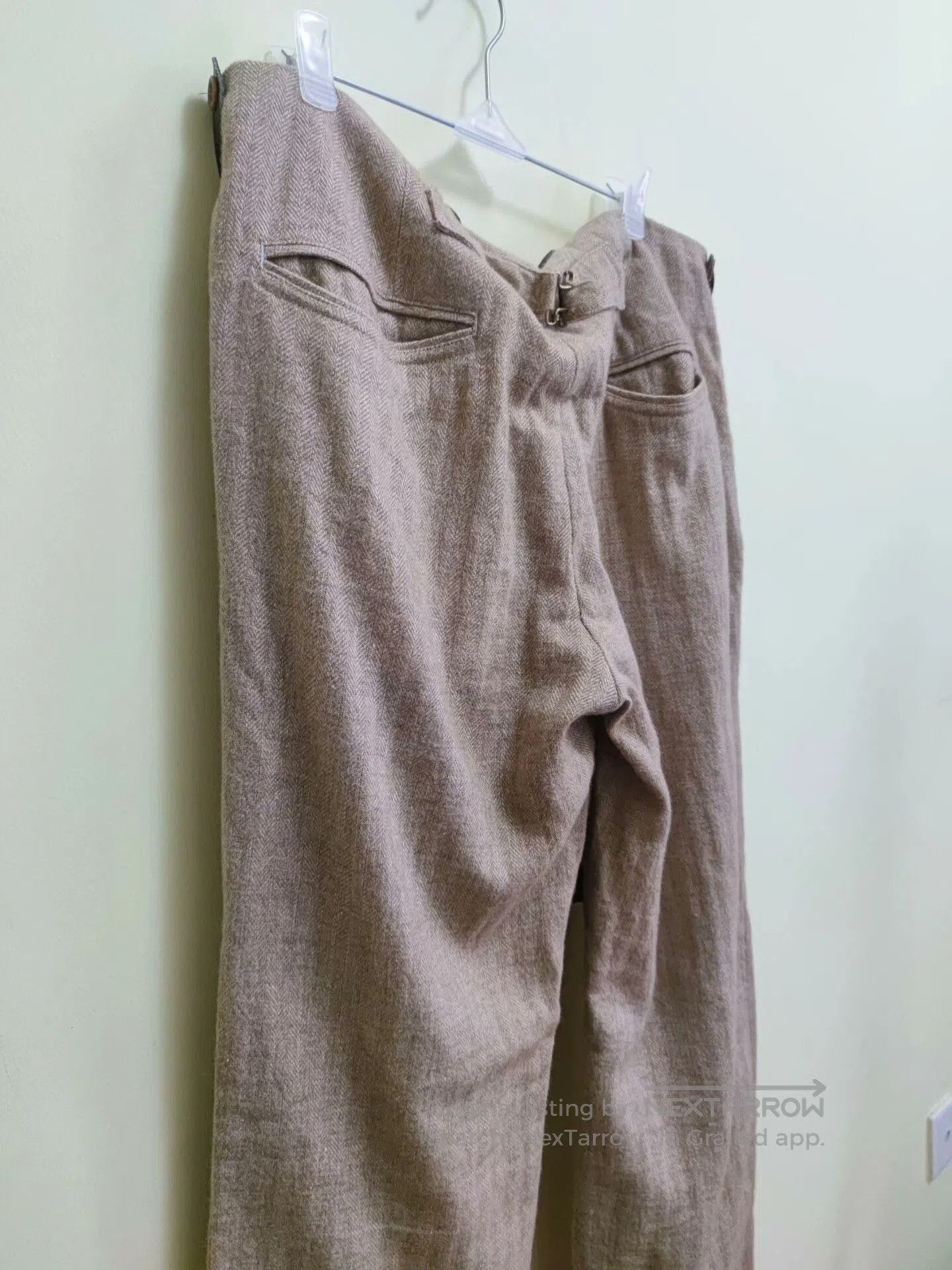Ziggy Chen Men's Wool Suspenders with Herringbone Pattern. Size US 34 / EU 50 - 4 Thumbnail