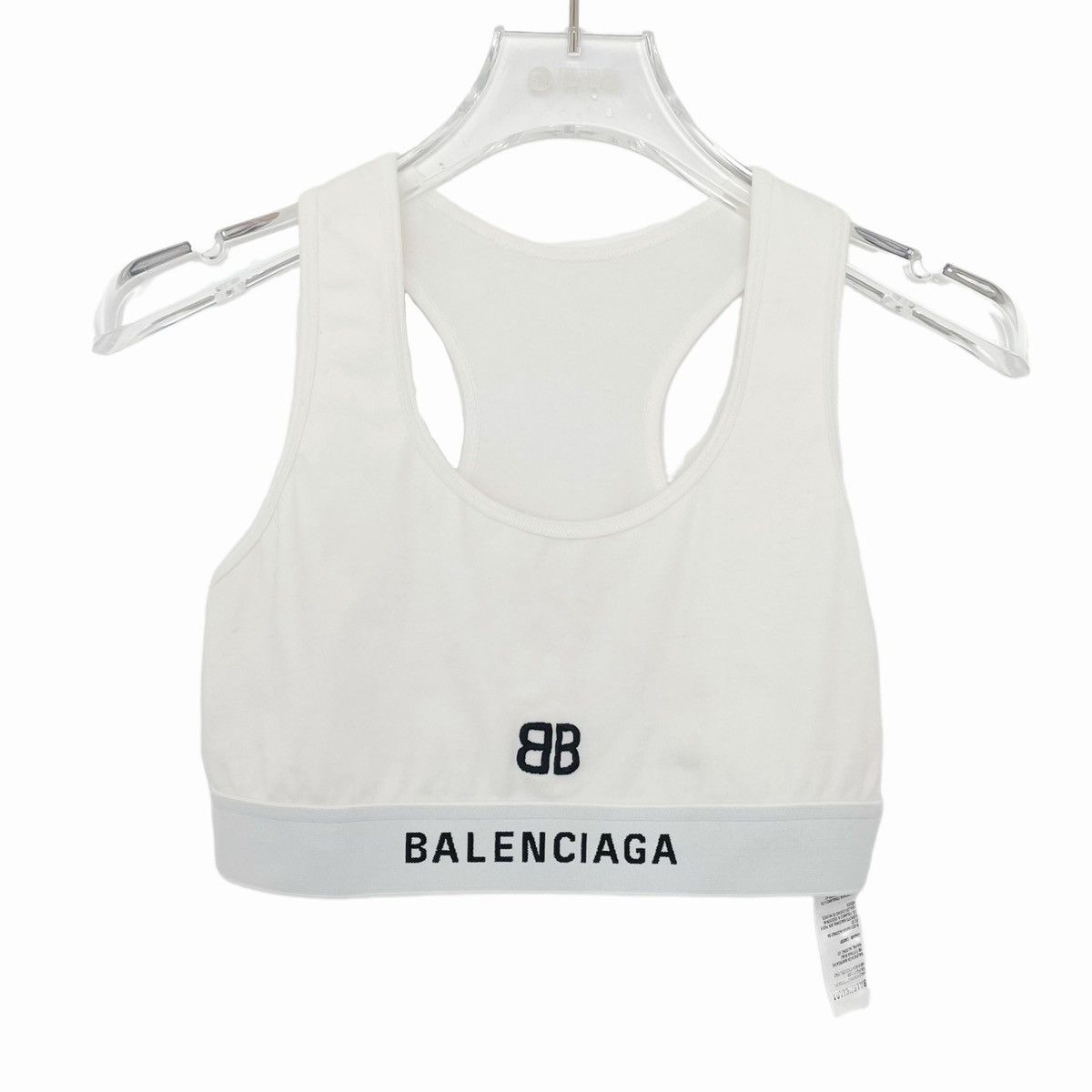 Balenciaga Balenciaga White Logo Print Sports Bra K26WX Size S / US 4 / IT 40 - 1 Thumbnail