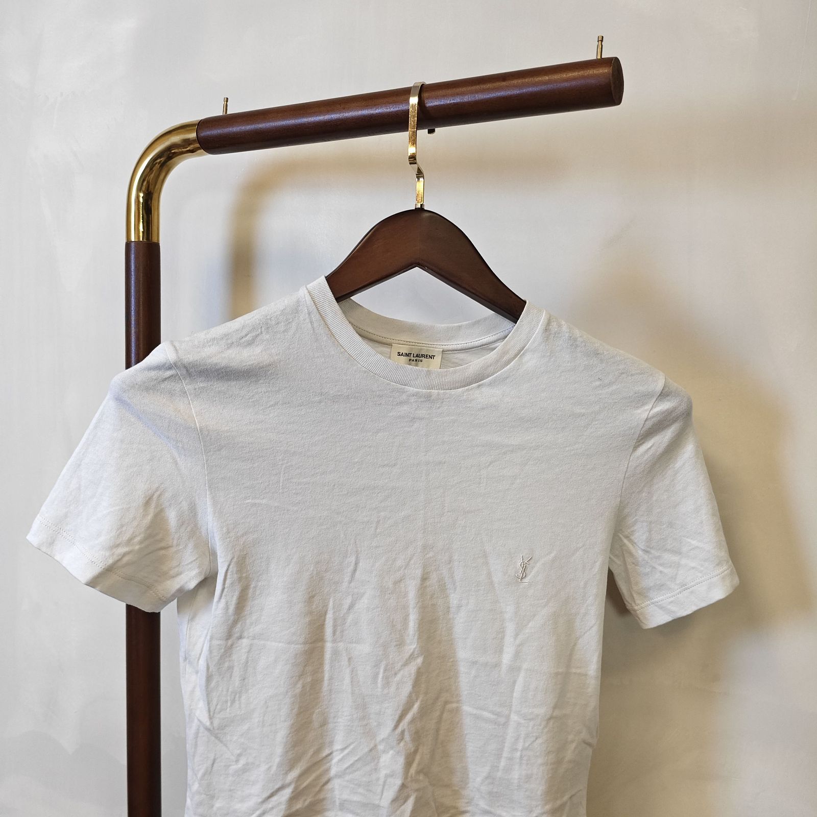 Saint Laurent Paris Saint Laurent Logo Embroidered T-Shirt XS Size XS / US 0-2 / IT 36-38 - 1 Thumbnail