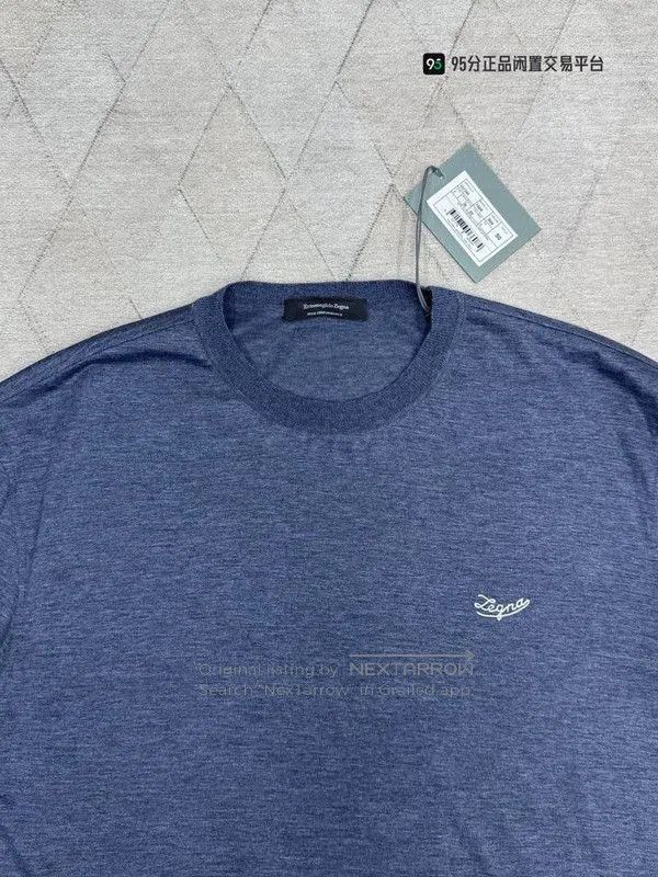 Ermenegildo Zegna Zegna Solid Logo Print Crew Neck T. Size US M / EU 48-50 / 2 - 2 Thumbnail