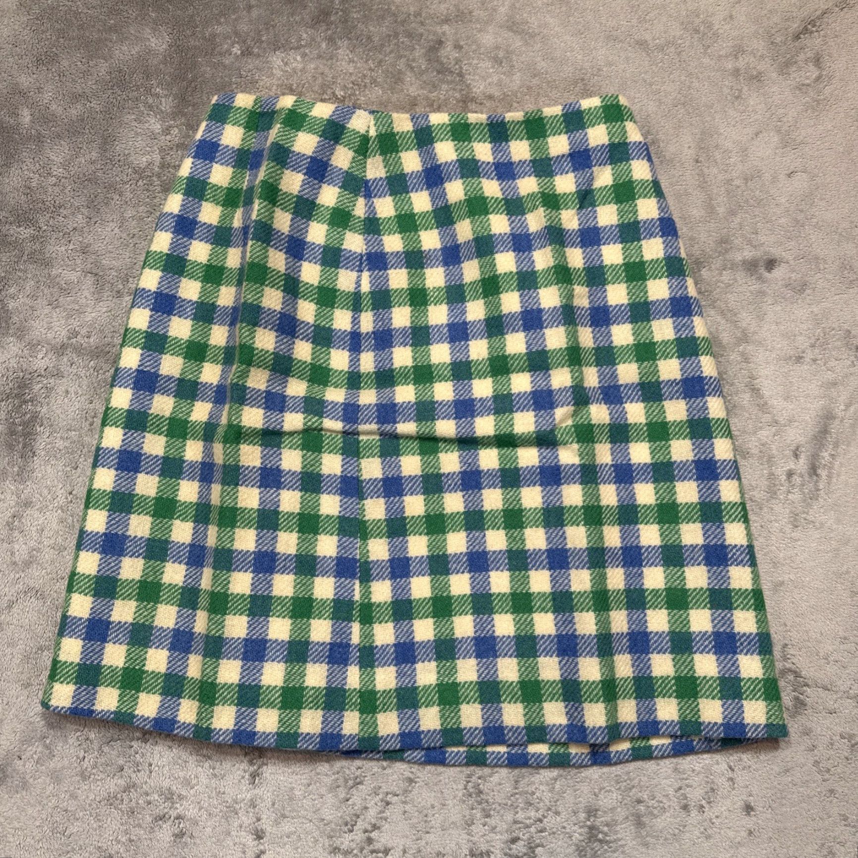 Vintage VINTAGE DEANS Of Scotland Wool Plaid Skirt Womens Size 12 Green Blue Tweed Pleated Short Lined Fall Winter Shetland Size 34" / US 12 / IT 48 - 6 Thumbnail