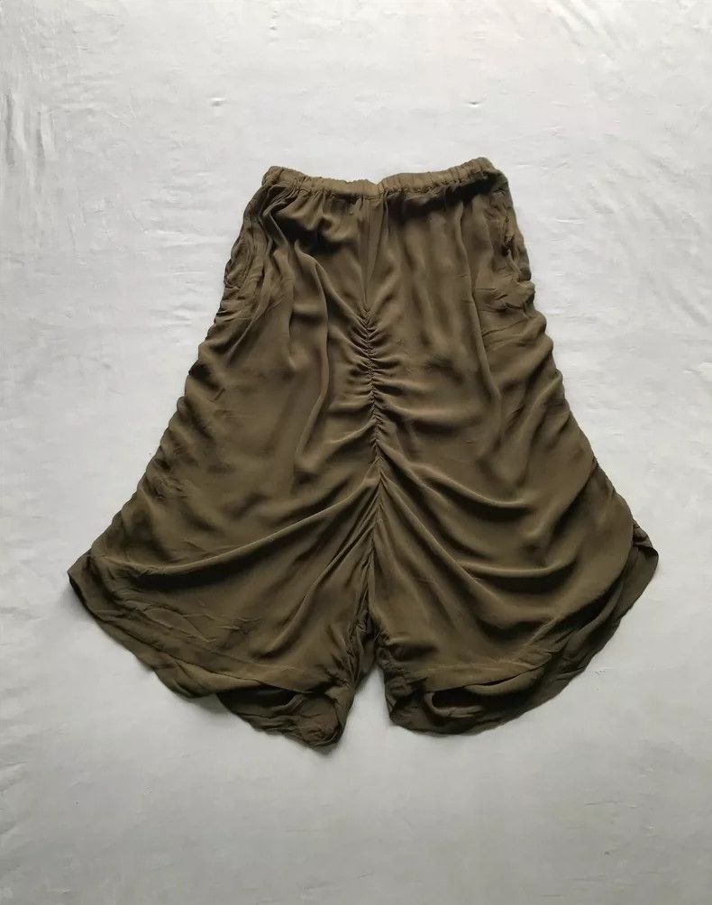 Comme Des Garcons size S Green silk modeling pants with pi