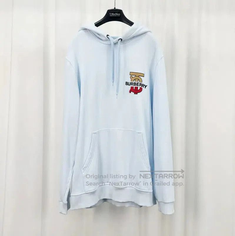 Burberry Burberry Light Blue Logo Men's Hoodie. Size US L / EU 52-54 / 3 - 1 Thumbnail