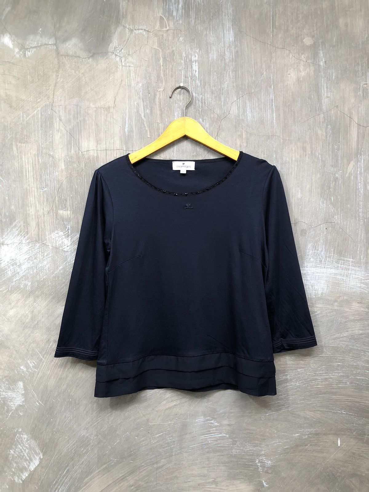 Courreges × Designer × Vintage Courreges Blouse Navy Size XS / US 0-2 / IT 36-38 - 1 Thumbnail