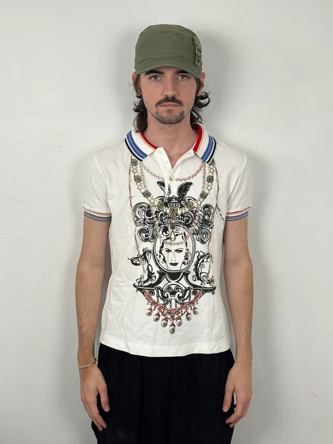 Just Cavalli SS2012 Cavalli White Trompe L’Œeil Necklaces Polo Size US S / EU 44-46 / 1 - 2 Thumbnail