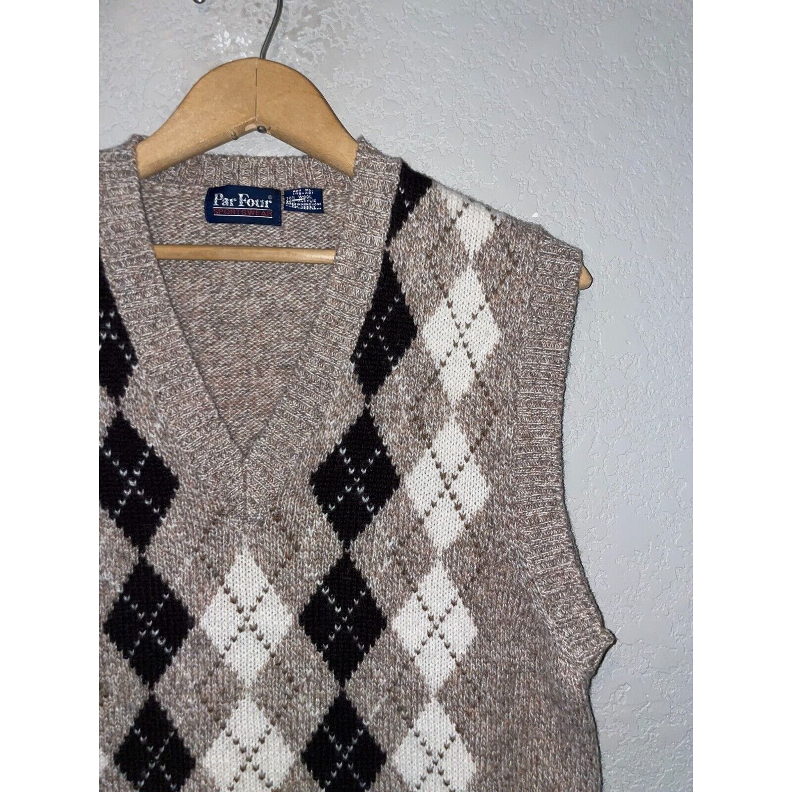 Other Vintage Par Four Sweater Vest Sportswear Brown VTG 90s Large Size US XL / EU 56 / 4 - 2 Thumbnail