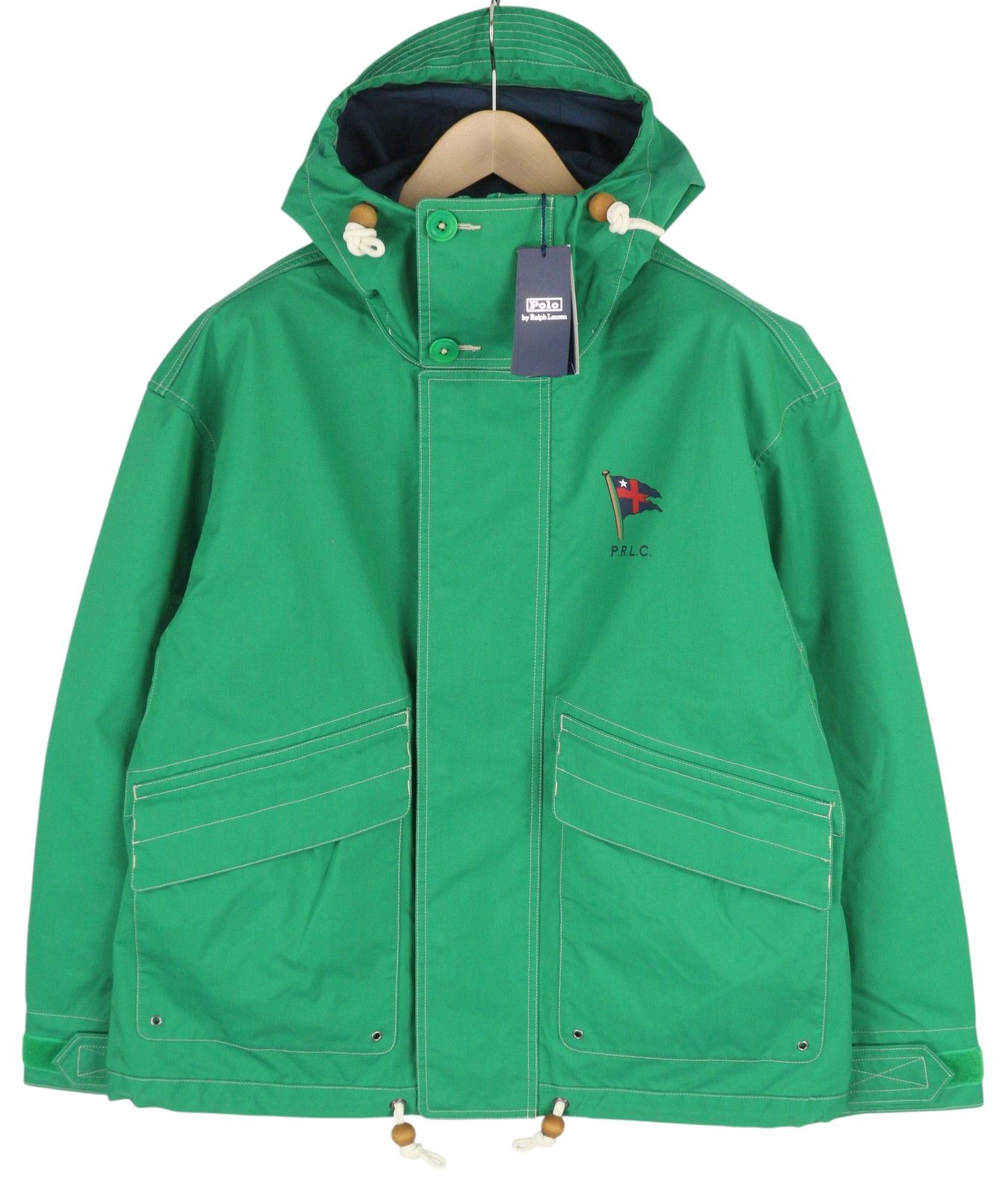 Polo Ralph Lauren S Green Hooded Windbreaker Water Repellent Jacket 84634 Size US S / EU 44-46 / 1 - 1 Thumbnail