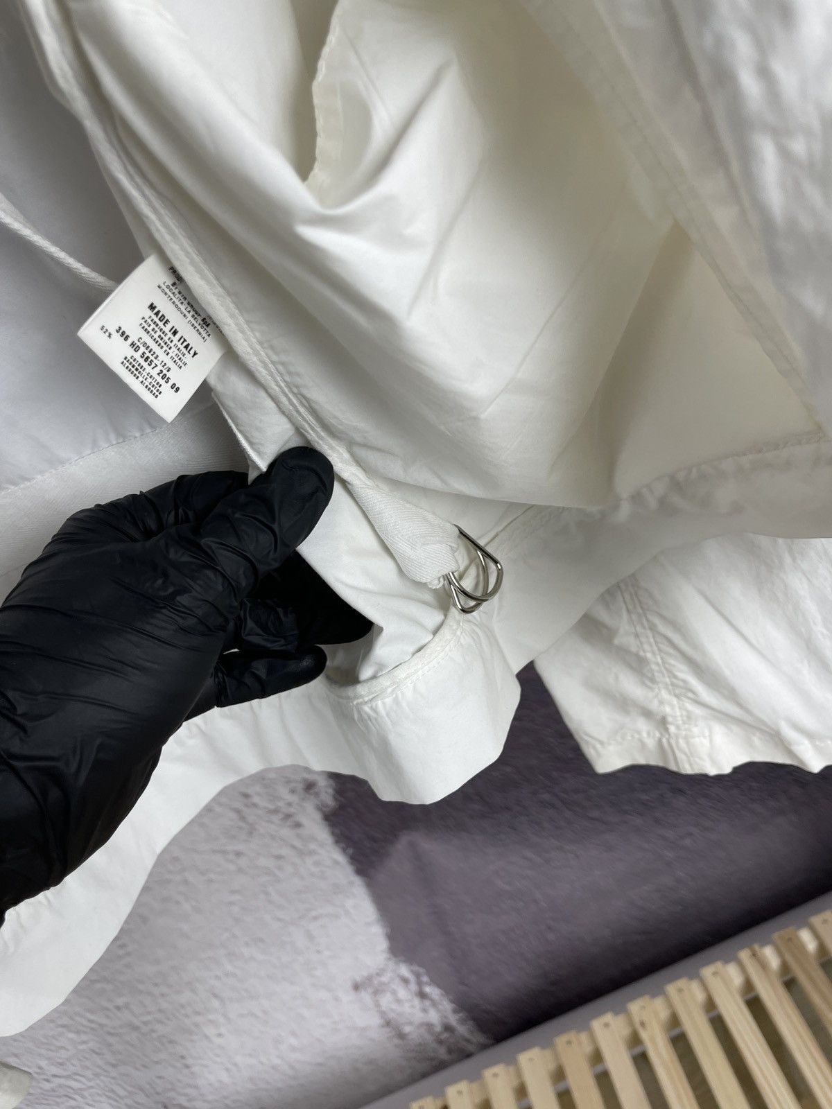 Other Helmut Lang 2000 Resinated Cotton Bondage Biker Jacket white Size M / US 6-8 / IT 42-44 - 16 Thumbnail