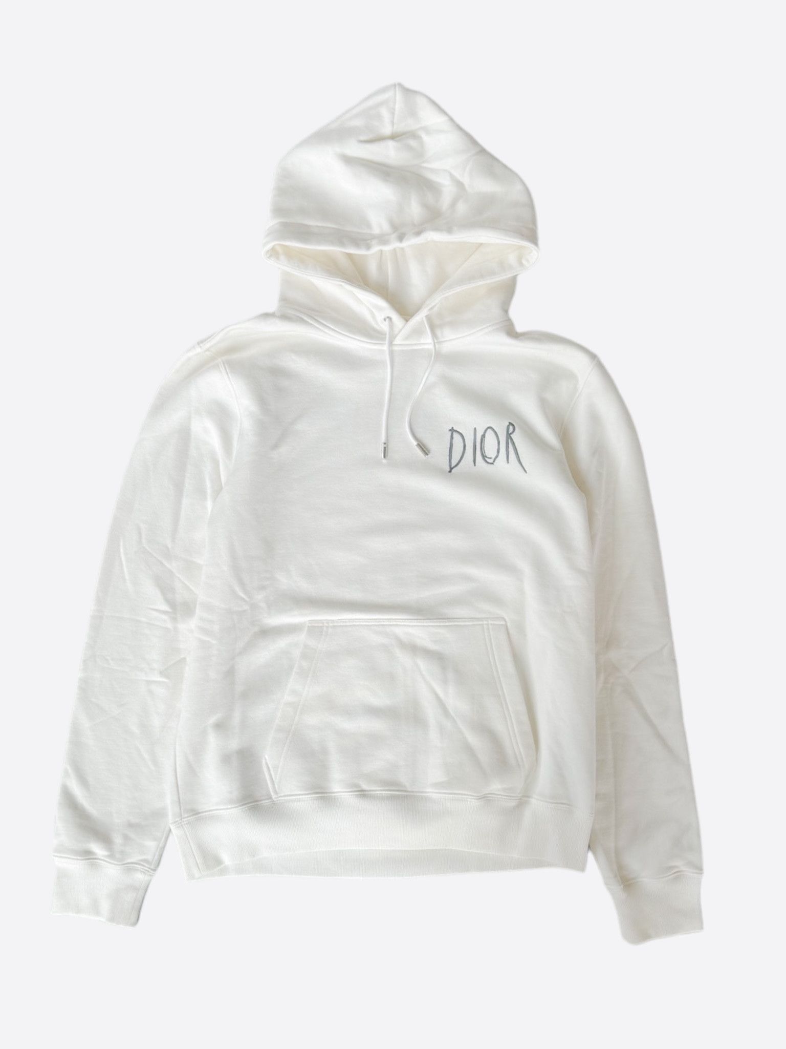 image of Dior Raymond Pettibon White Embroidered Logo Hoodie, Men's (Size XL)