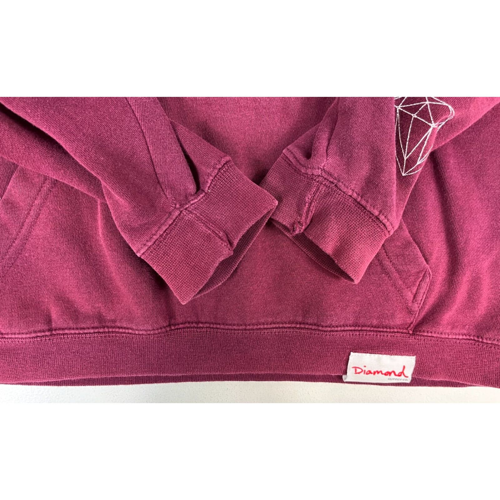 Vintage VINTAGE Diamond Supply Co. Hoodie Mens Shirt S Maroon Graphic Print Hooded Pullover Designer 90s Size US S / EU 44-46 / 1 - 7 Thumbnail