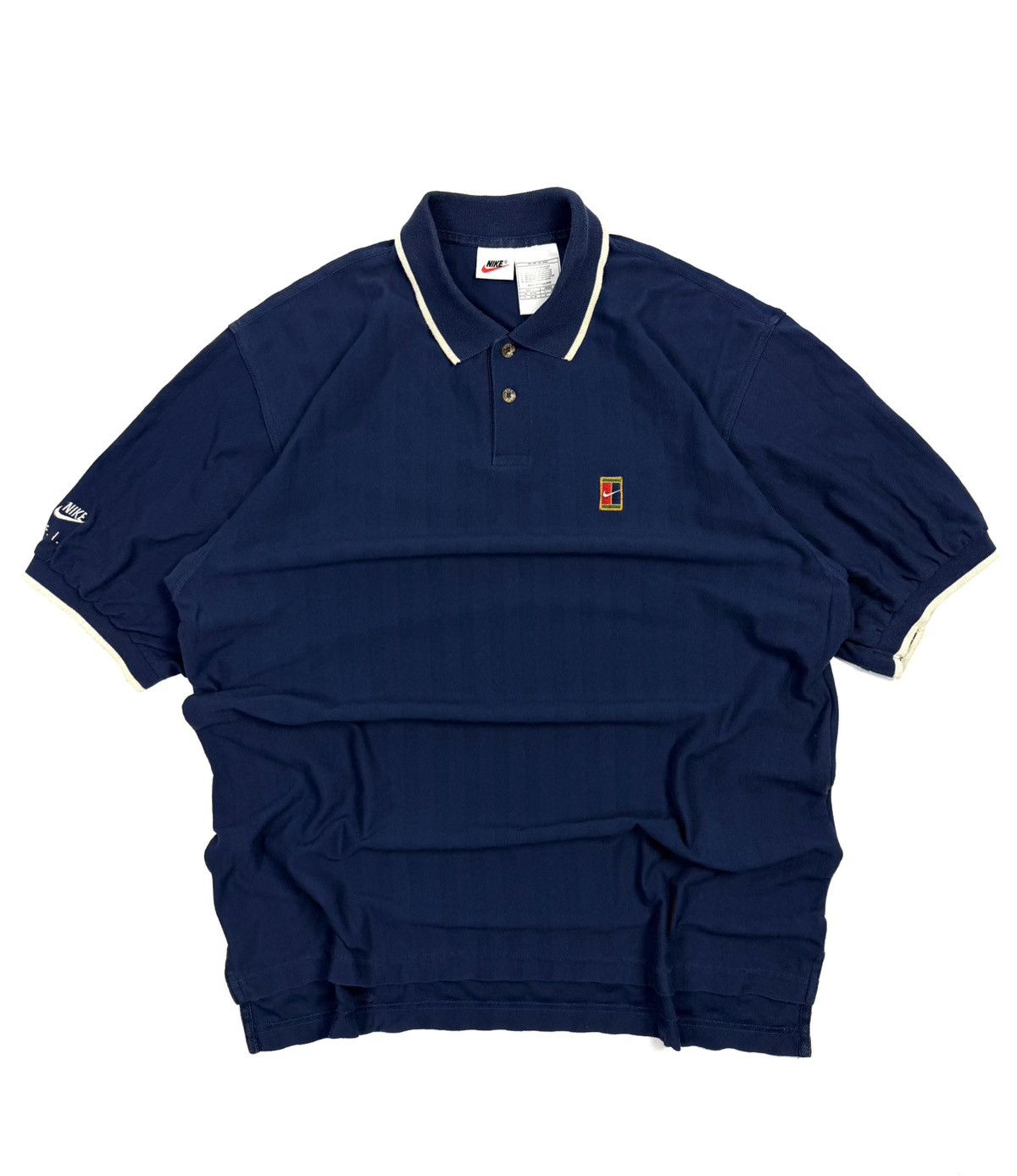 Nike 90s Nike Court Vintage Striped Polo Shirt Tee Tennis Blue Size US L / EU 52-54 / 3 - 1 Thumbnail