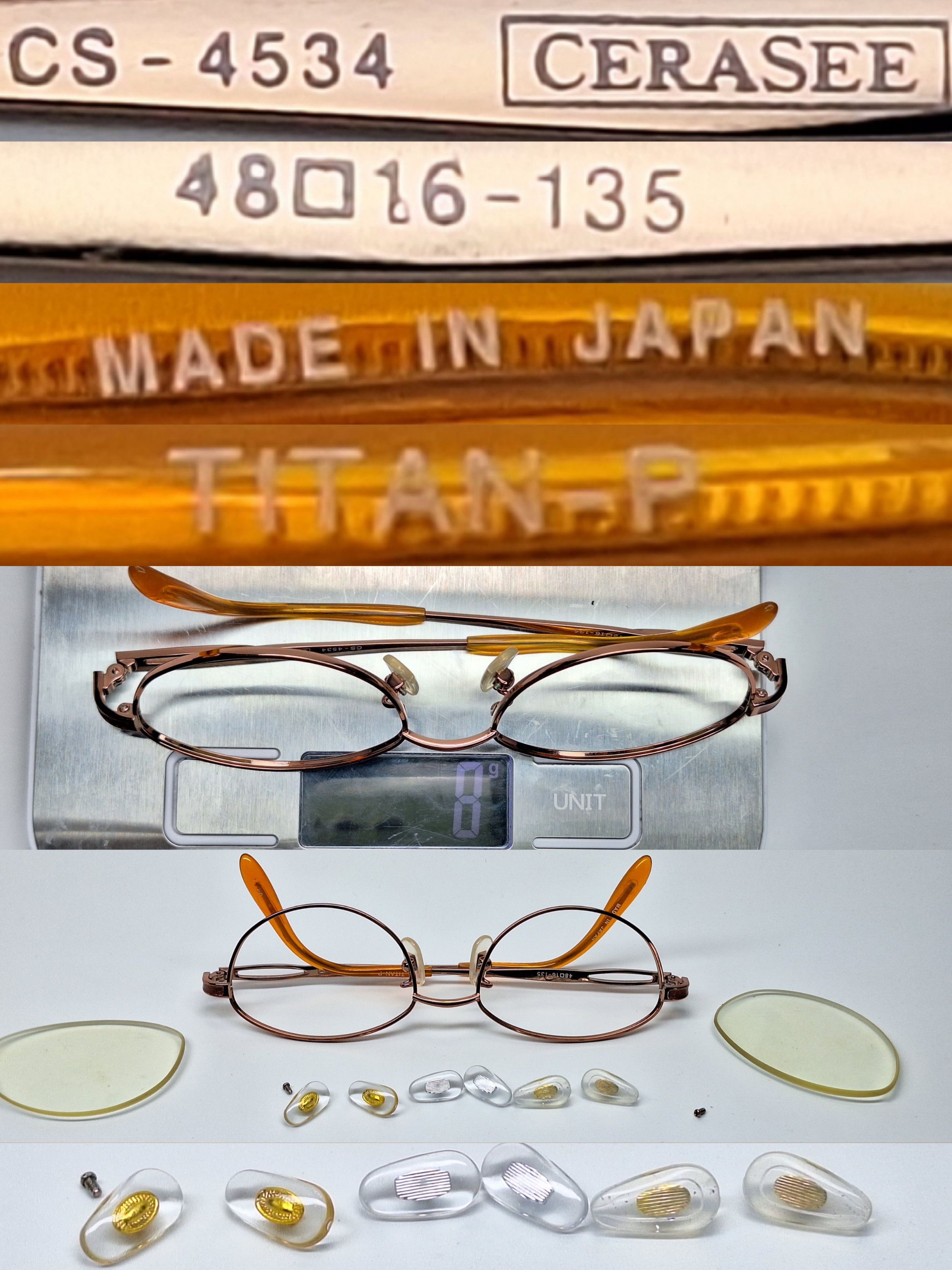 Other CERASEE CS-4534 Pure Titanium Oval Eyeglasses Vintage 8g Size ONE SIZE - 6 Thumbnail