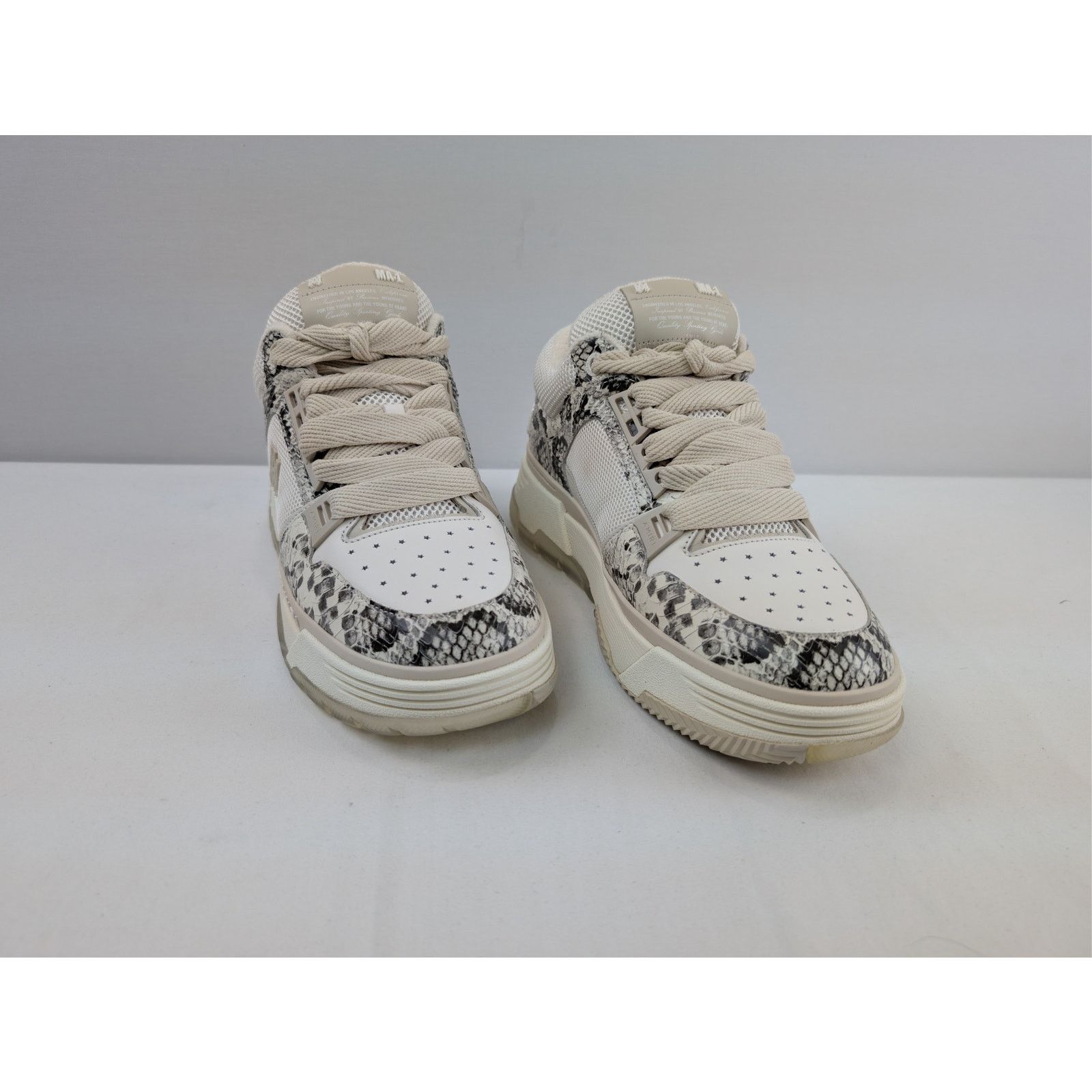Amiri o1rshd1 Snake MA-1 Top Low Sneakers in Alabaster Size US 11 / EU 44 - 4 Thumbnail