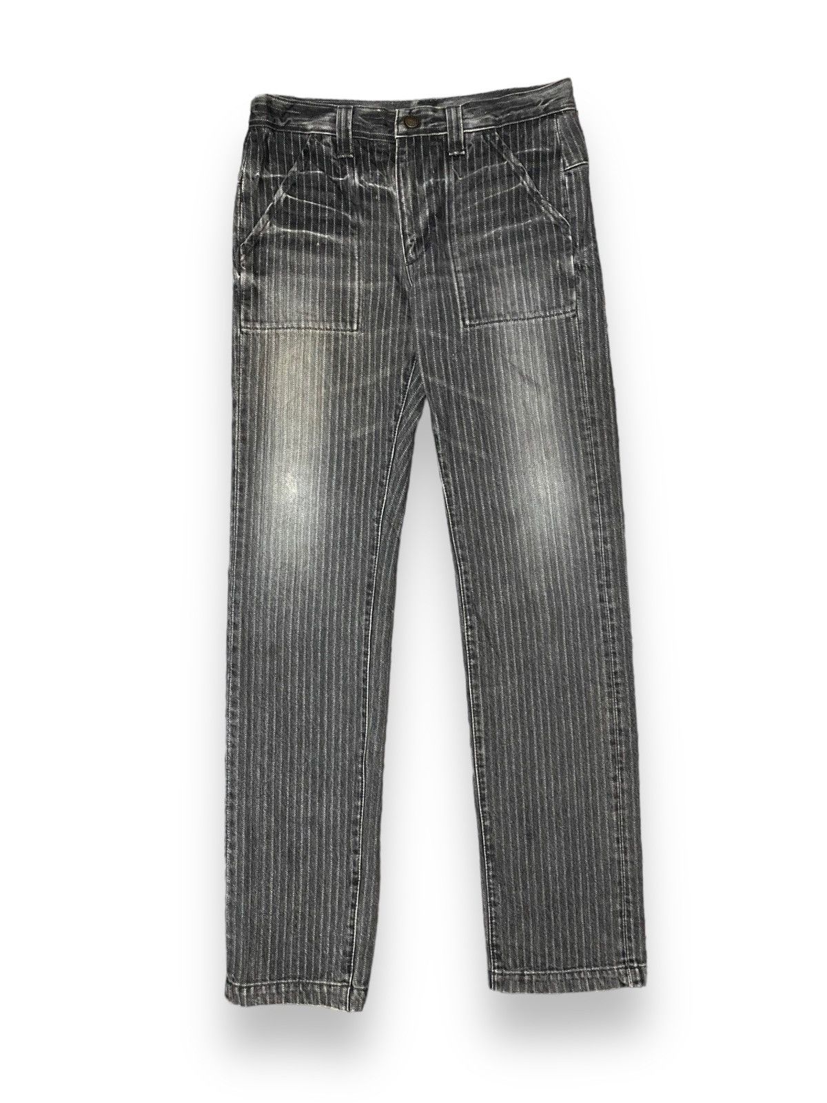 Japanese Brand × Vintage JAPAN DESIGNER WESTERN STYLE RECTANGULAR POCKET STRIPE Size US 29 - 1 Thumbnail