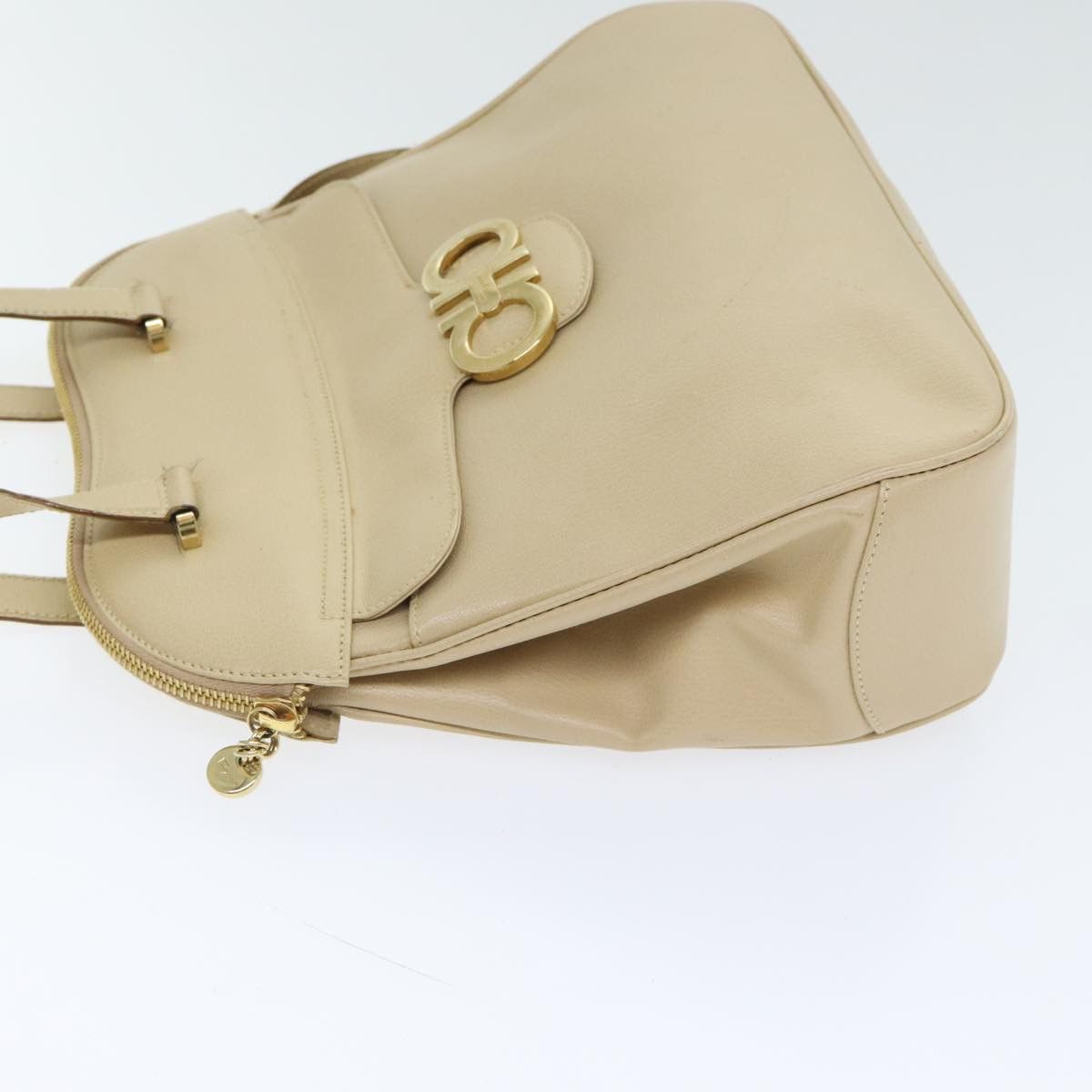 Salvatore Ferragamo Salvatore Ferragamo Gancini Shoulder Bag Leather Beige Gold Size ONE SIZE - 4 Thumbnail