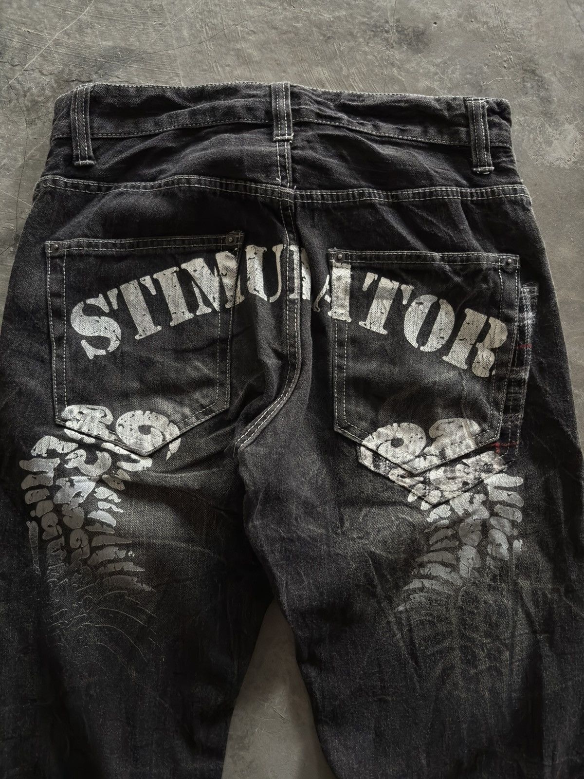 Hysteric Glamour Y2K wing stimulator backhit design punk gothic washed jeans Size US 30 / EU 46 - 13 Thumbnail