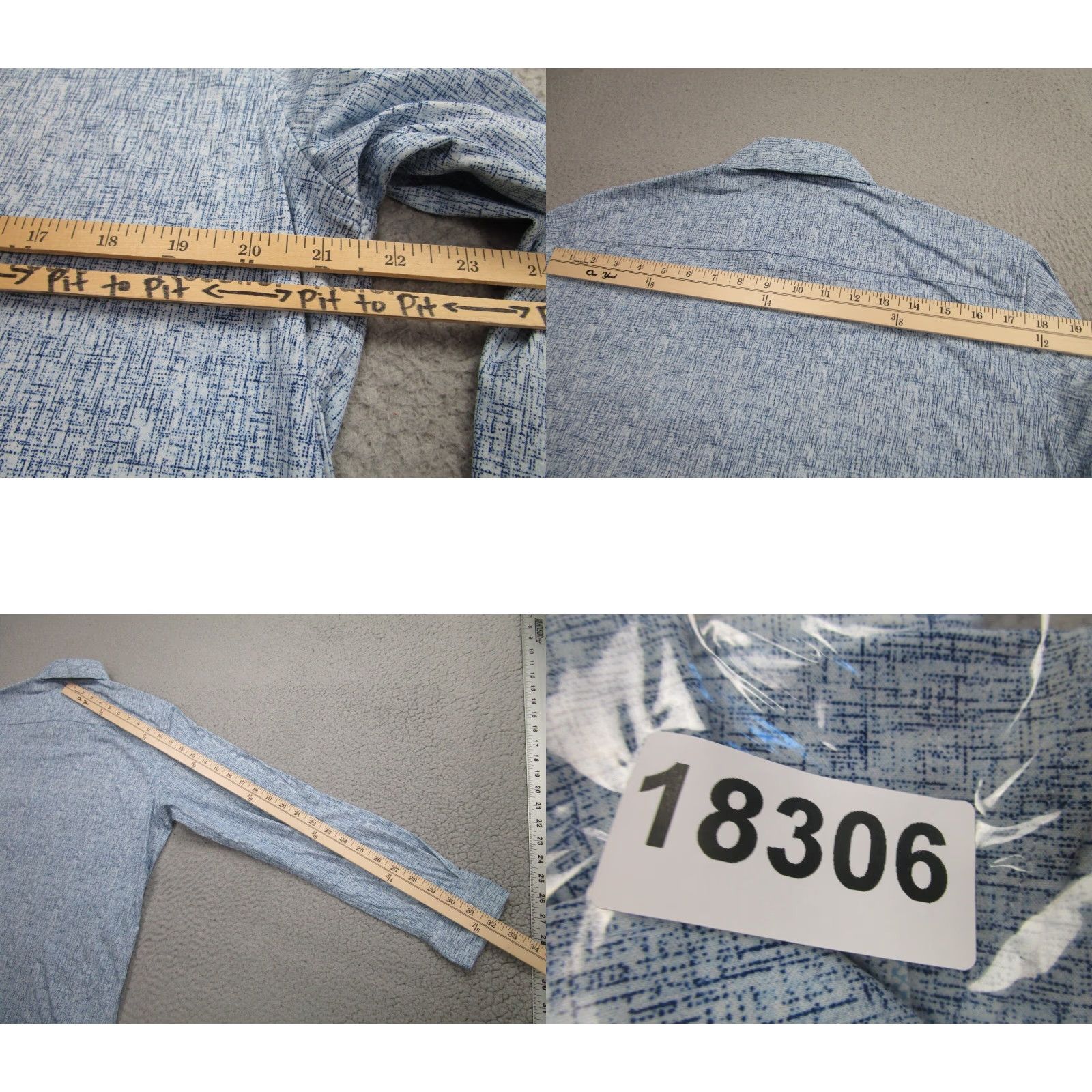Vintage Buttercloth Shirt Mens Large Blue Slim Preppy Stretch Cotton Button-Up, Long Sleeve, Regular Size, Casual Workwear, Preppy Theme, Mens Size US L / EU 52-54 / 3 - 8 Thumbnail