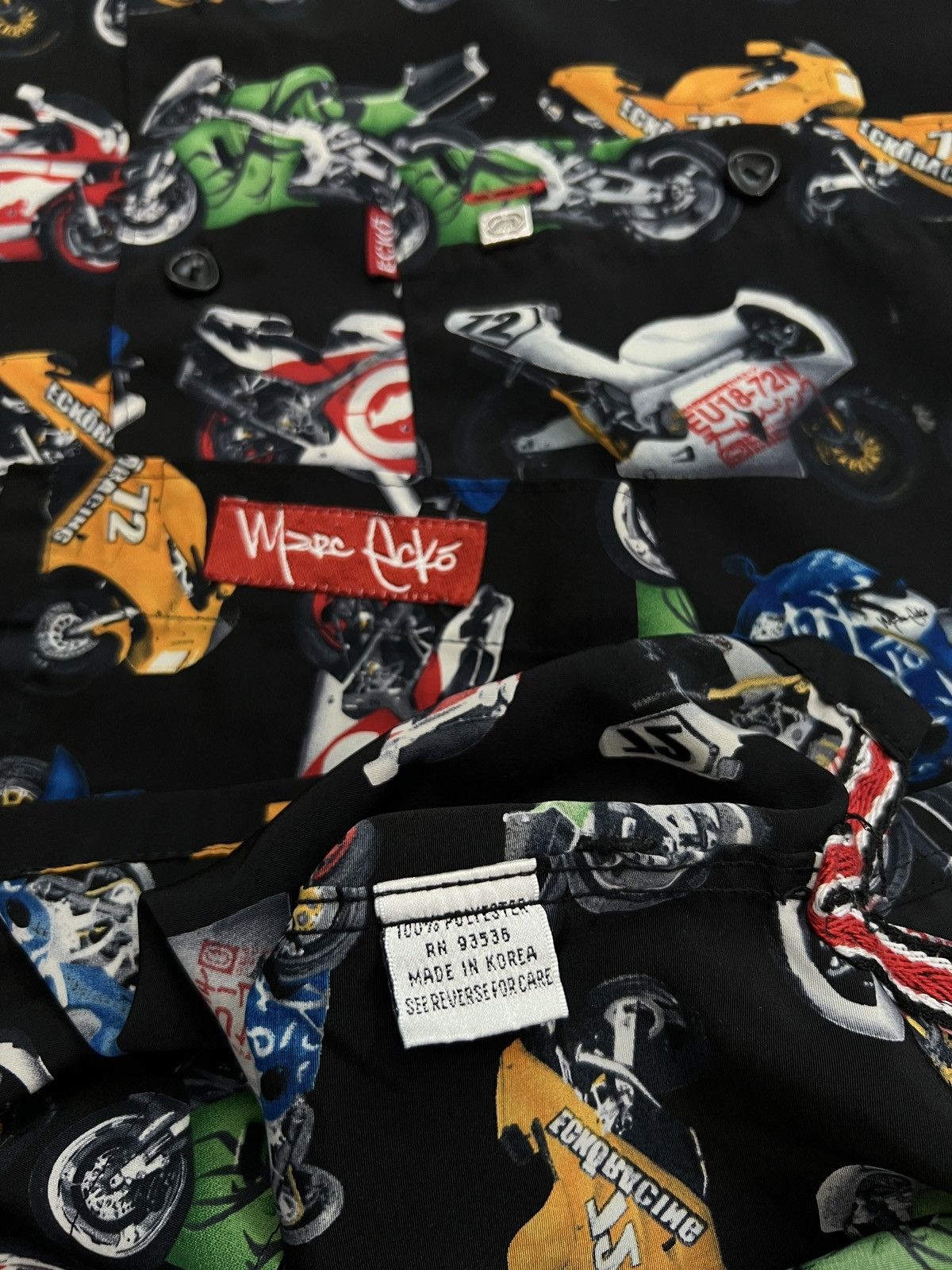 Ecko Unltd. MARC ECKO Moto Racing Button Up Short Sleeve Club Shirt Size US M / EU 48-50 / 2 - 10 Thumbnail