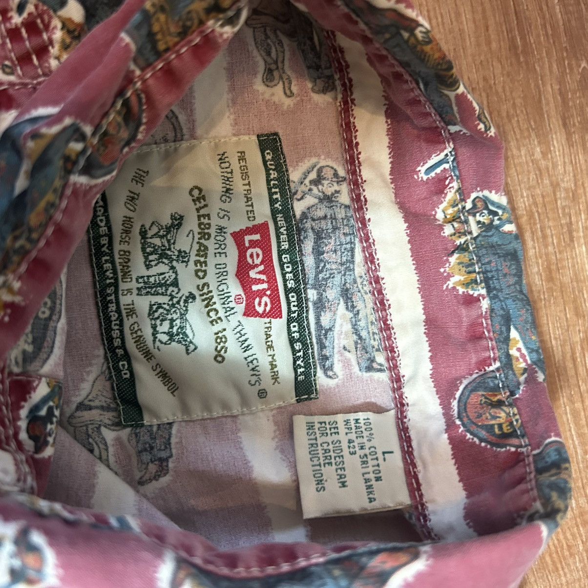 Levi's Vintage 90s Levis Western Cowboy Theme All Over Print Shirt Size US L / EU 52-54 / 3 - 7 Thumbnail
