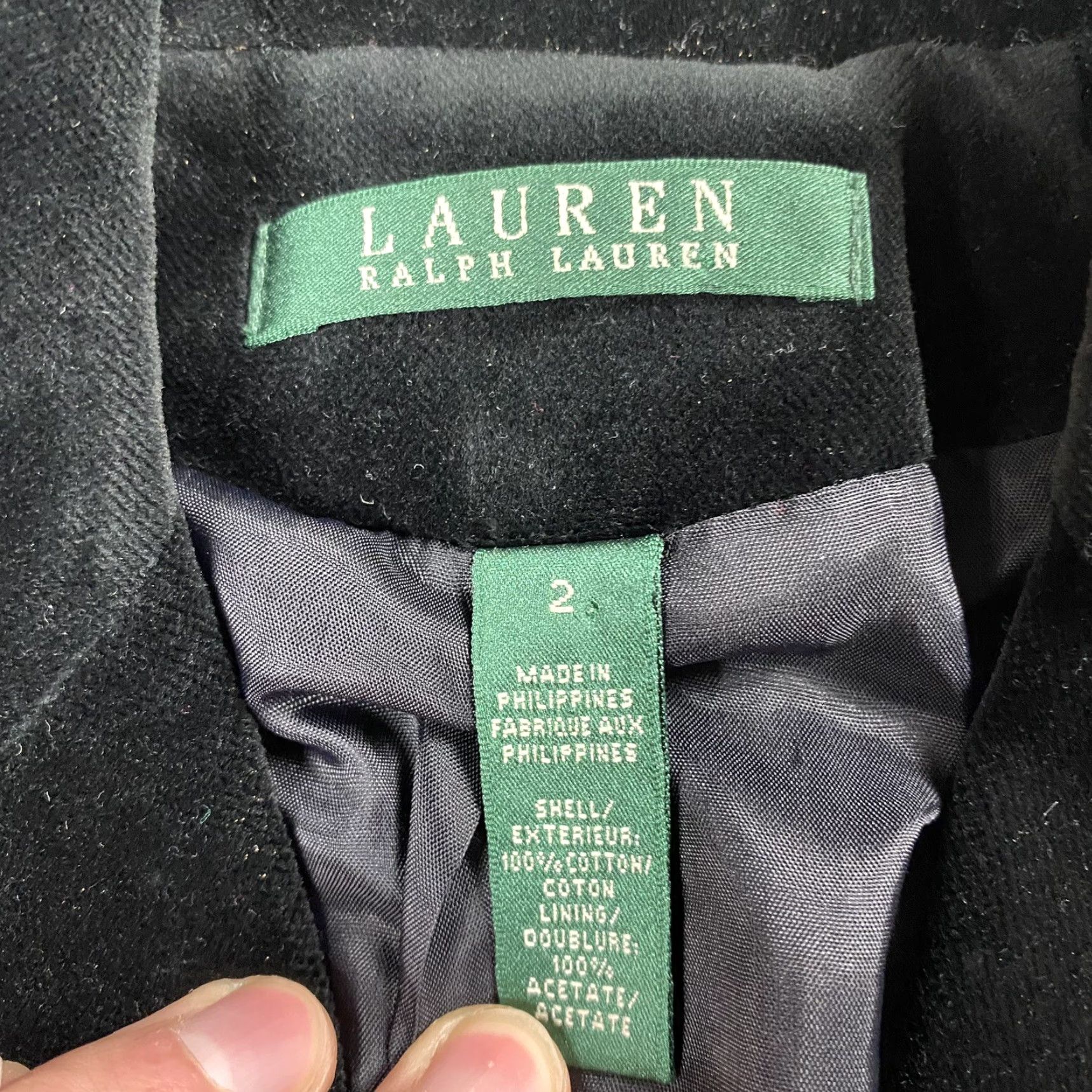 Ralph Lauren VINTAGE LAUREN RALPH LAUREN WOMENS BLAZER VELOUR ONE BUTTON BLACK SIZE 2 JACKET RARE Size XS / US 0-2 / IT 36-38 - 3 Thumbnail