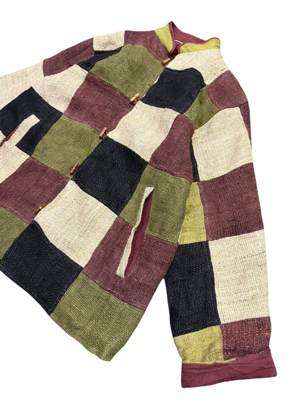 Vintage Vintage Malaika Original Hemp Patchwork Jacket Mandarin Size US L / EU 52-54 / 3 - 2 Thumbnail