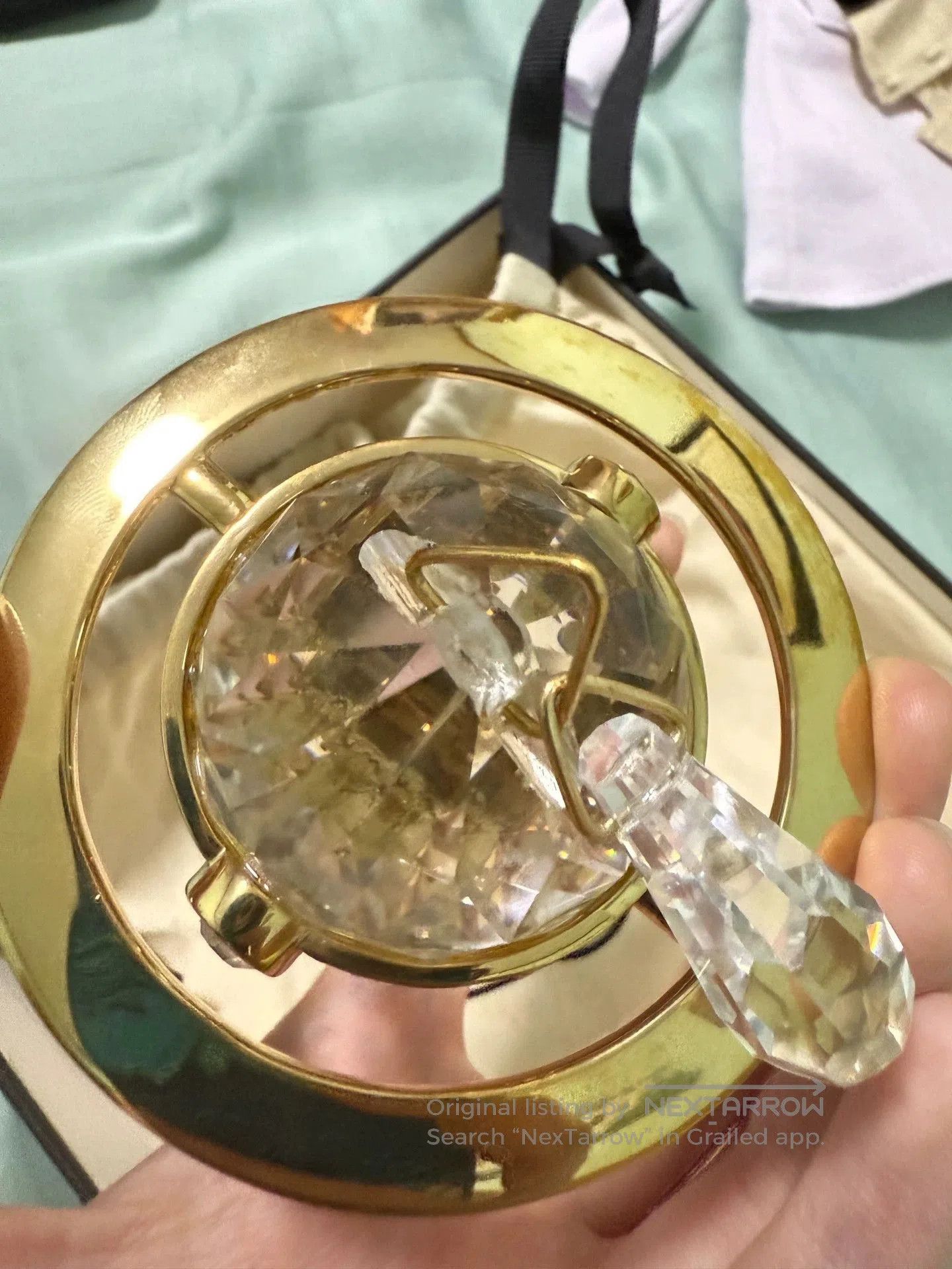 Swarovski limited edition gold crystal orb necklace. Size ONE SIZE - 2 Thumbnail