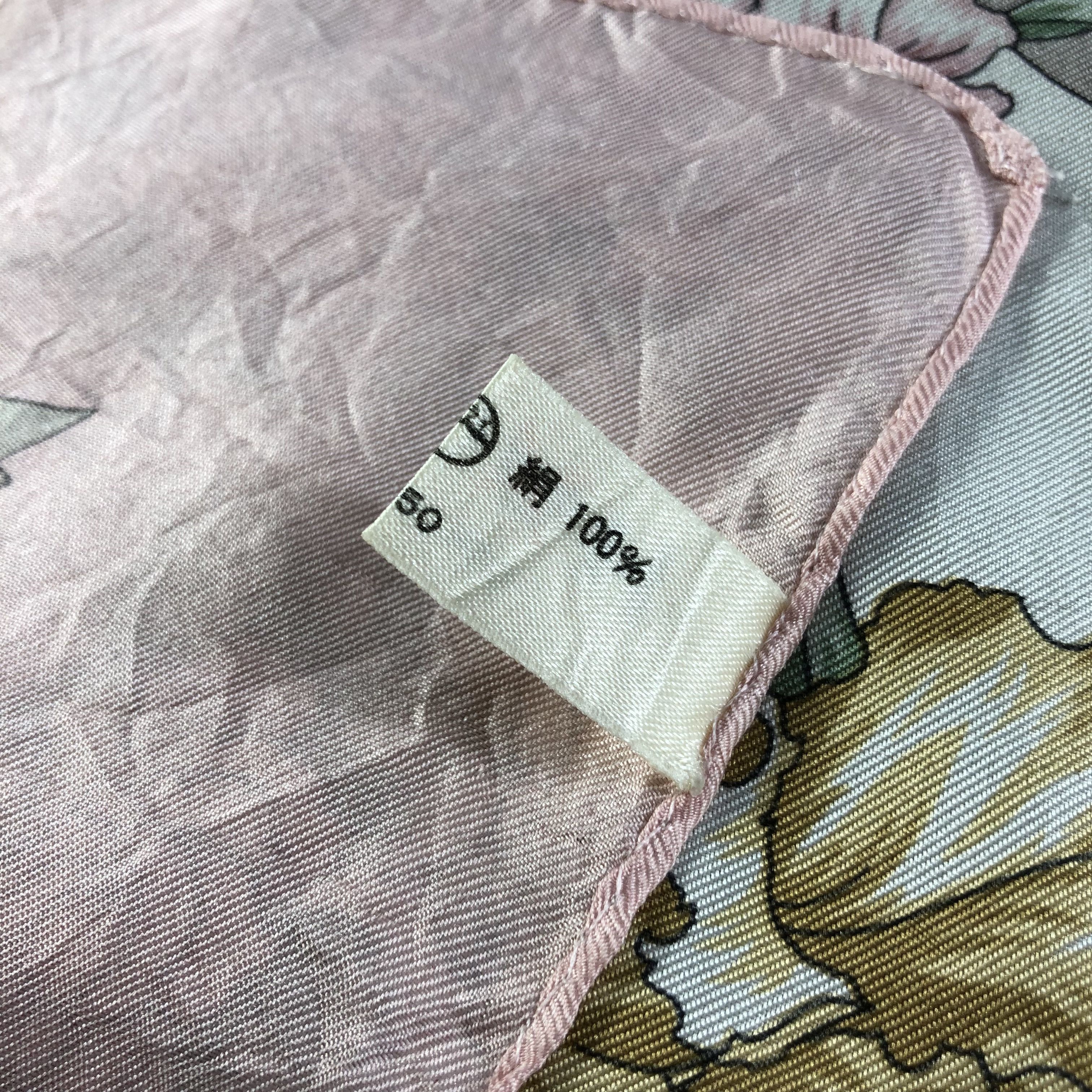Japanese Brand Luxury Floral Silk Scarf M518 Size ONE SIZE - 3 Thumbnail