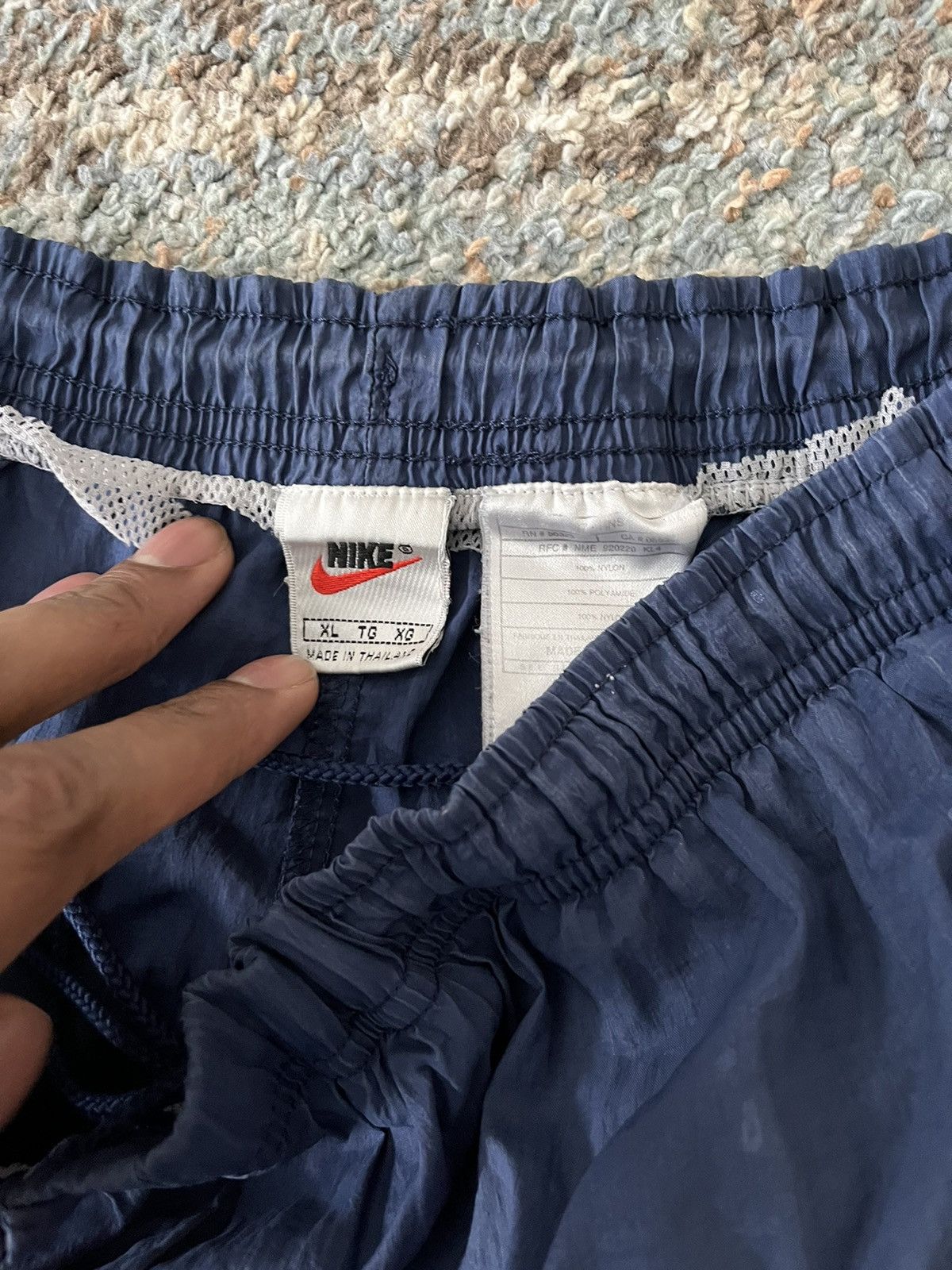 Nike × Vintage VTG Nike Drill Swishy Shorts sz L RARE Swoops Size US 32 / EU 48 - 5 Thumbnail