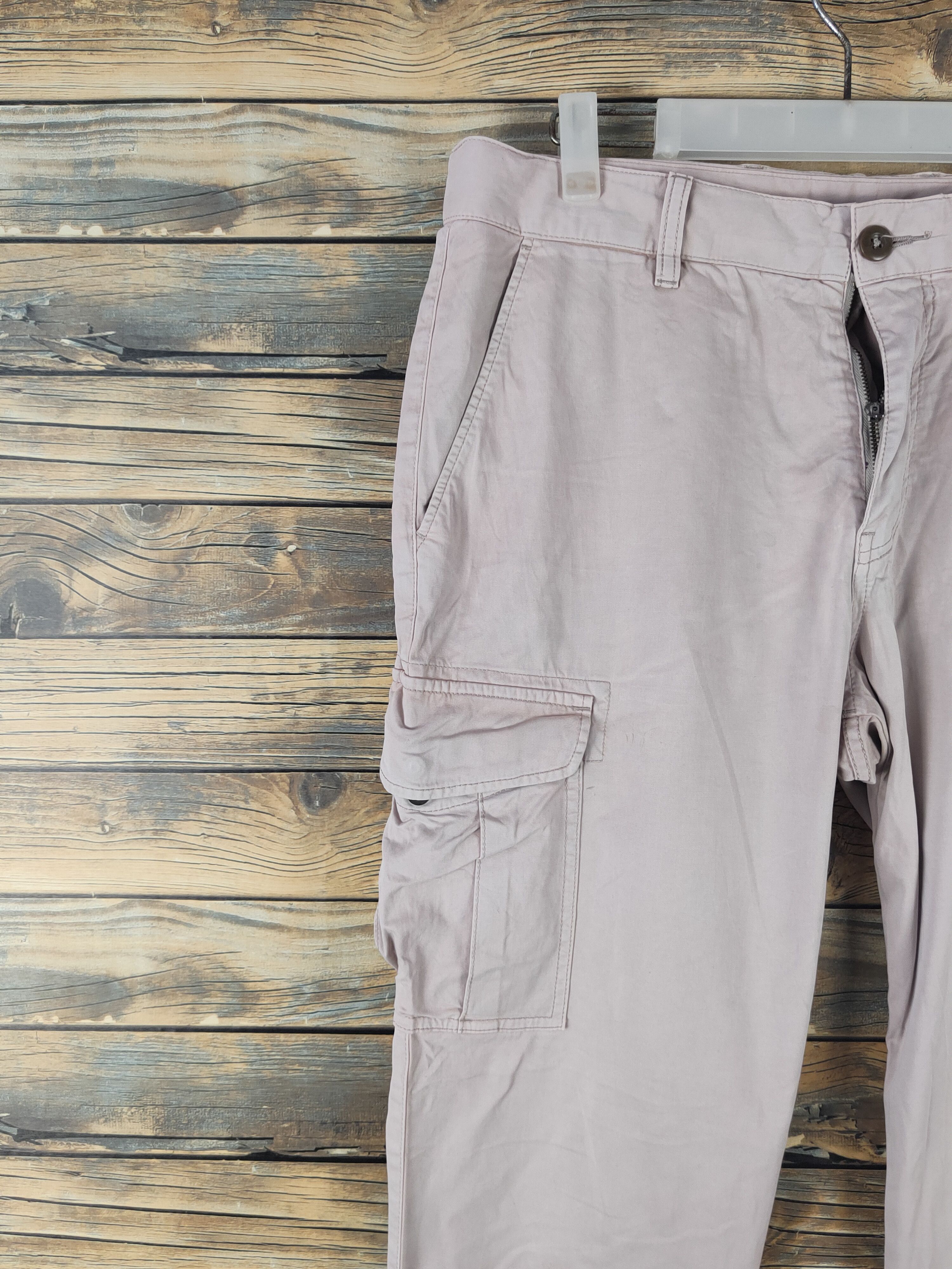 Japanese Brand DL Uniqlo Light Peach Multipocket Cargo Pants #2144 Size 33" - 3 Thumbnail