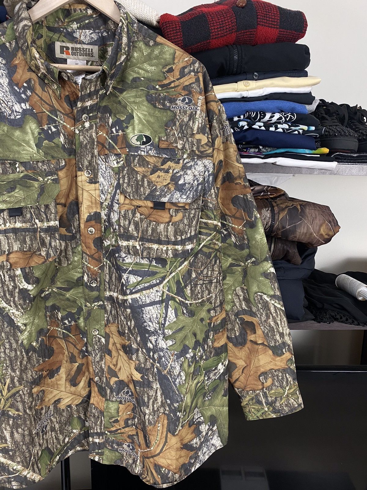 Russell Athletic × Vintage Vintage Y2K Russell Outdoor Real Tree T-Shirt Size US XL / EU 56 / 4 - 3 Thumbnail