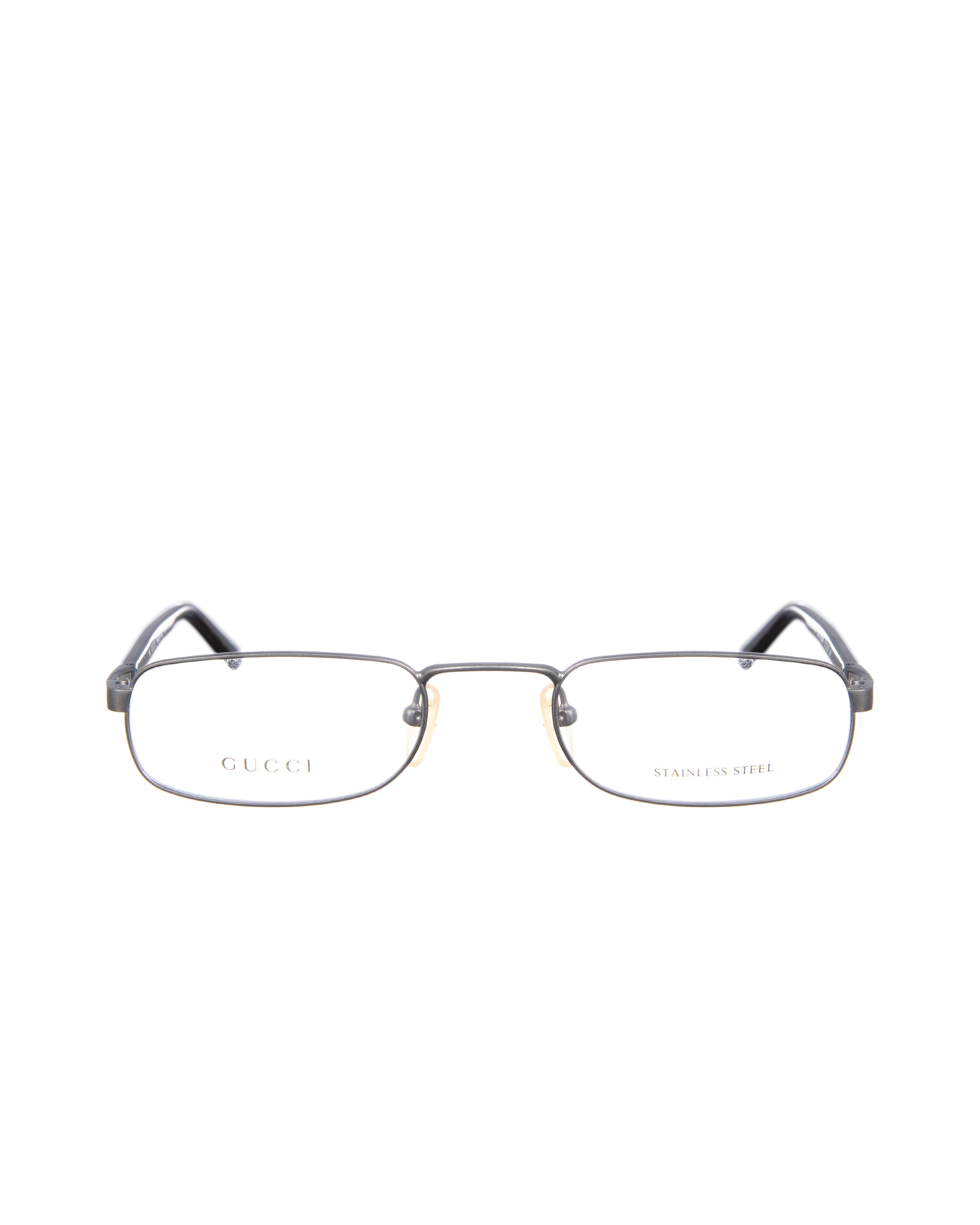Gucci 00s Silver Dark Metallic Classic Glasses