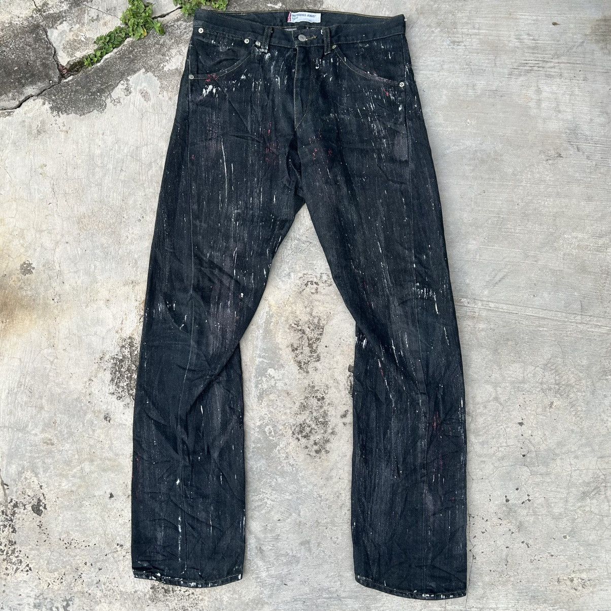 Levi's Vintage 90s LEVI'S ENGINEERED Paint Stain Motif Size US 33 - 1 Thumbnail